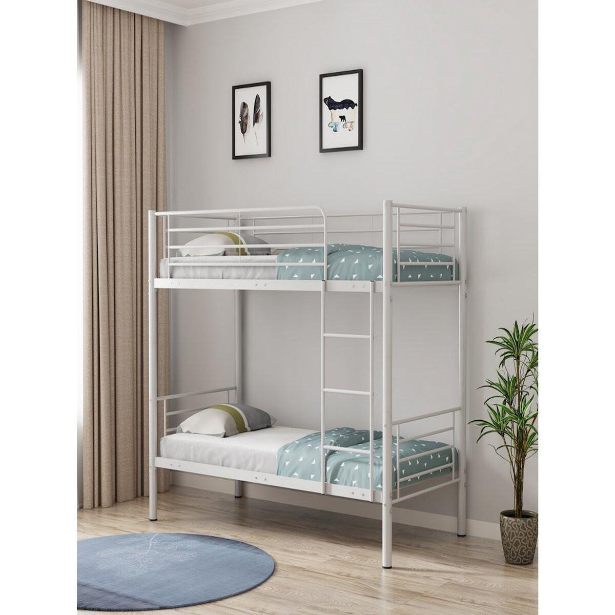 Habitat et Jardin Lit superposé  ADAM  -  90 x 190 cm - Métal - Blanc