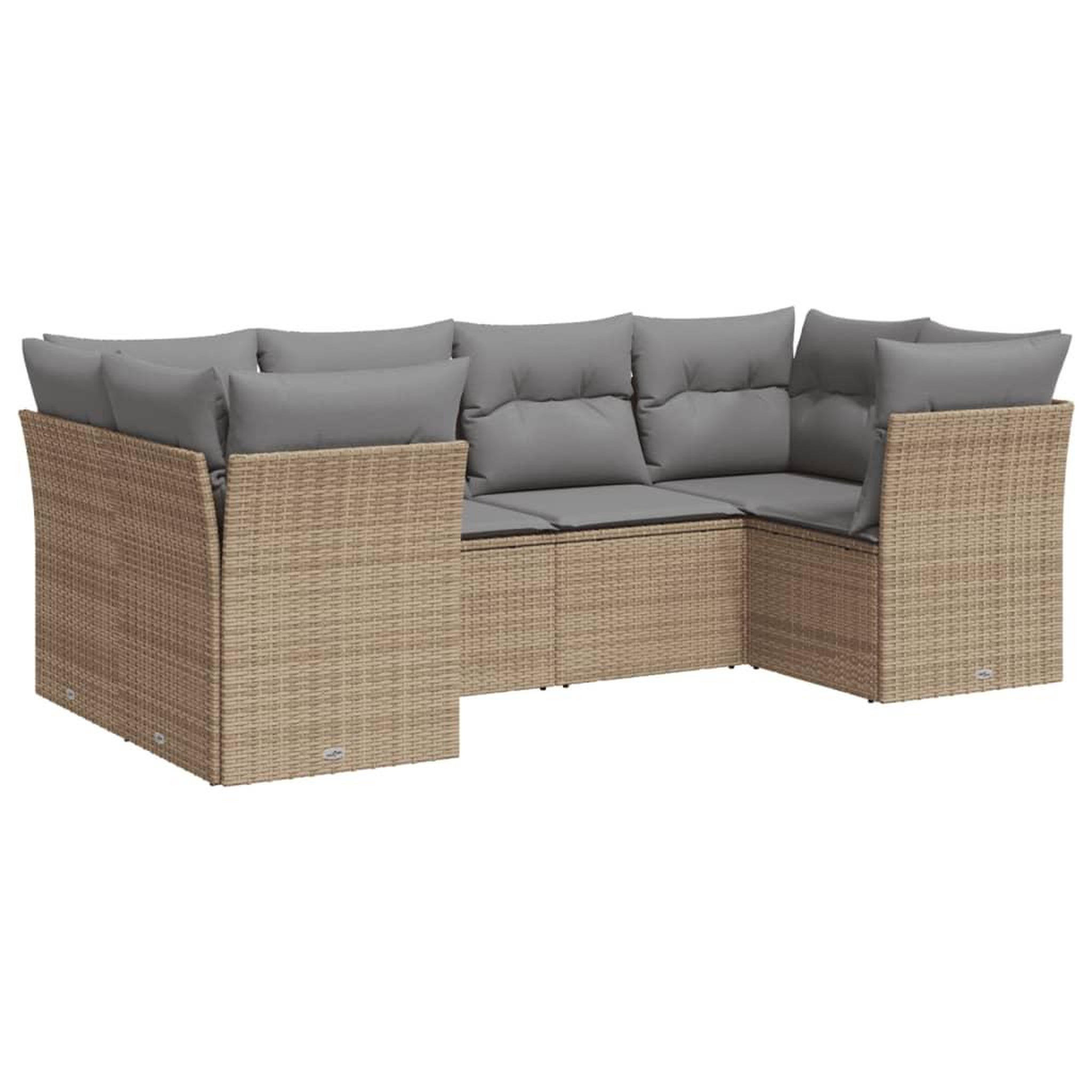 Voir la diapositive 2 : VIDAXL Salon de jardin avec coussins 6 pcs beige resine tressee