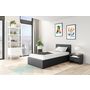 Voir la diapositive 1 : Ensemble matelas 90x190cm + Lit coffre 90x190cm sommier inclus avec tête de lit WILLOW gris