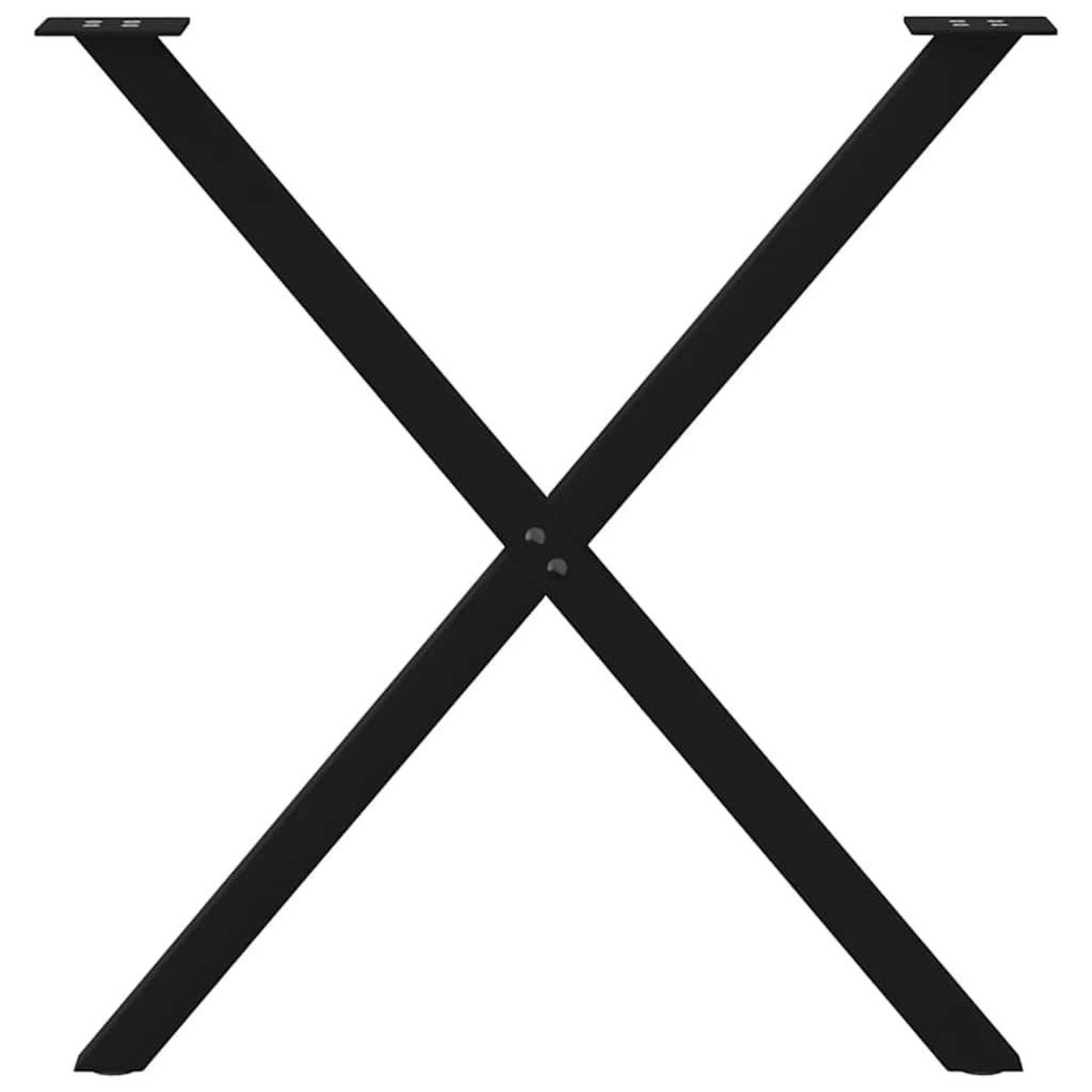 VIDAXL Pieds de table a manger forme de X 2 pcs noir 70x(72-73) cm