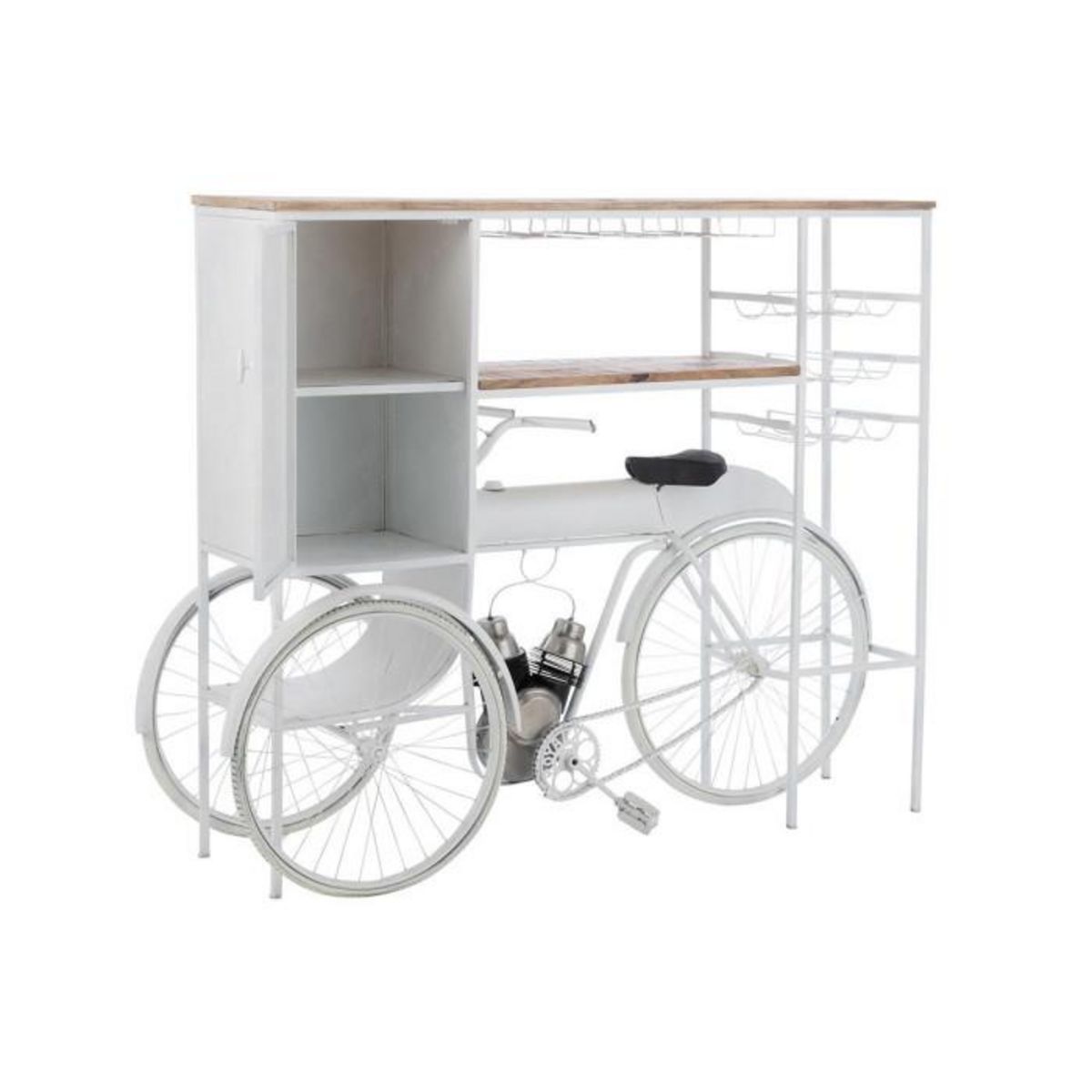 Paris Prix Comptoir de Bar en Métal  Vélo  173cm Blanc