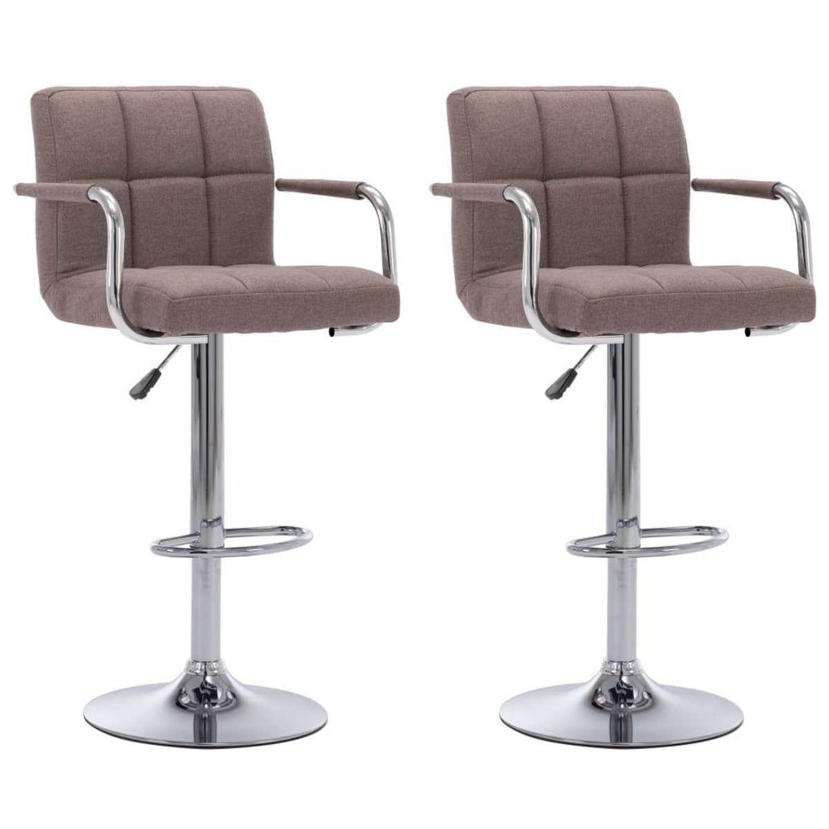 VIDAXL Chaises de bar lot de 2 taupe tissu