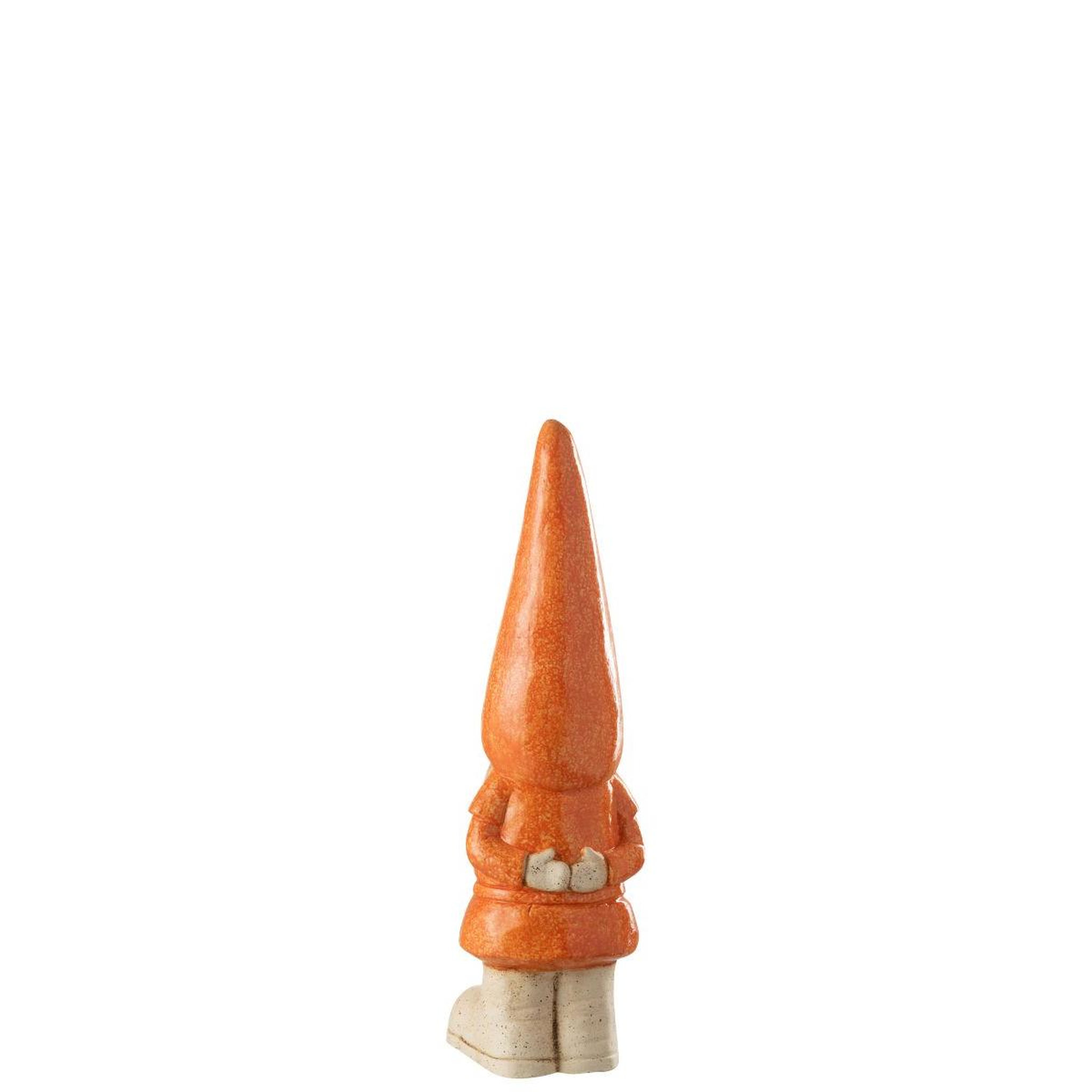 Voir la diapositive 2 : J-LINE Statue lutin extérieur  pasquale  61cm orange