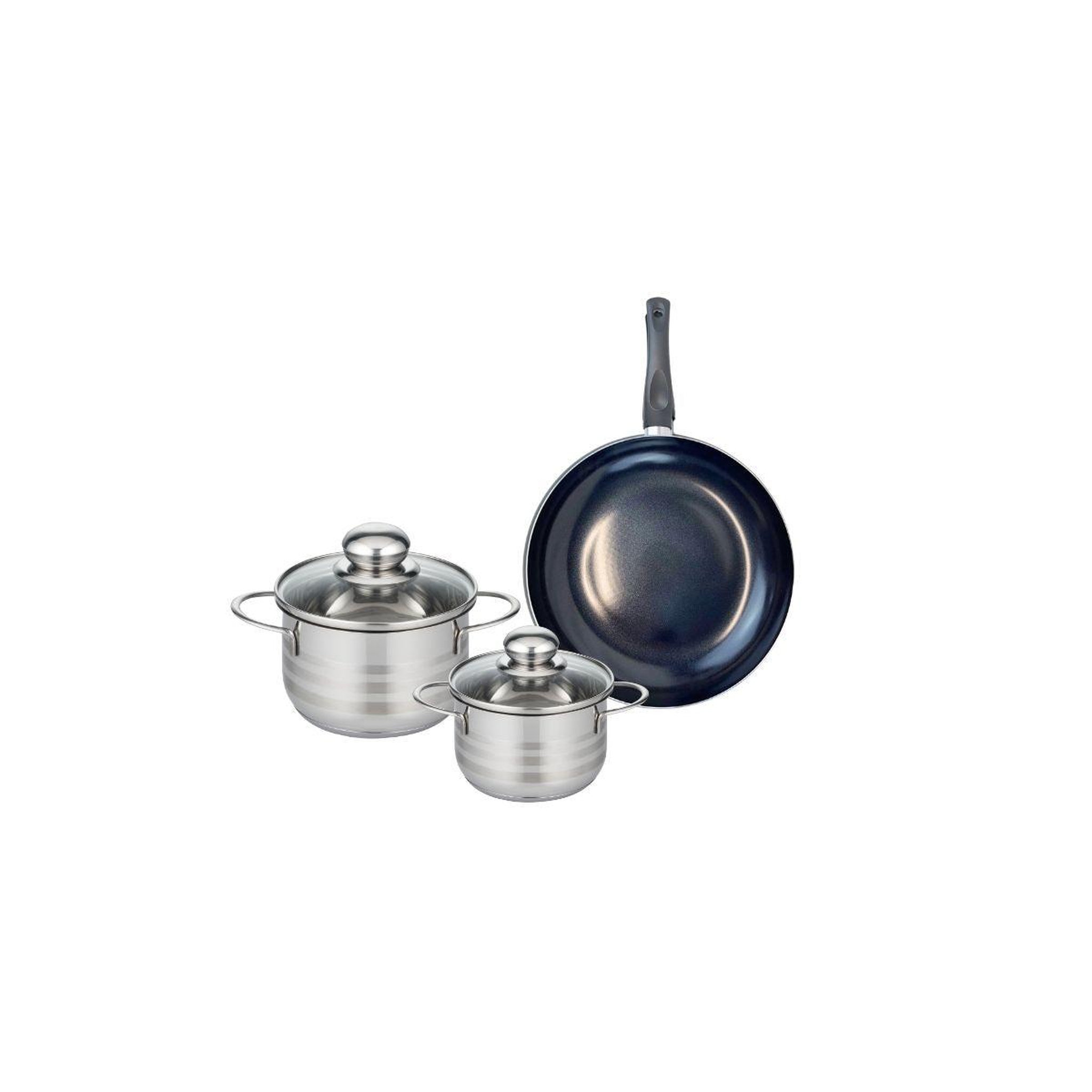 ELO Ensemble de 1 poêle de cuisson 20 cm et 2 faitouts 12 et 14 cm elo prima brillant