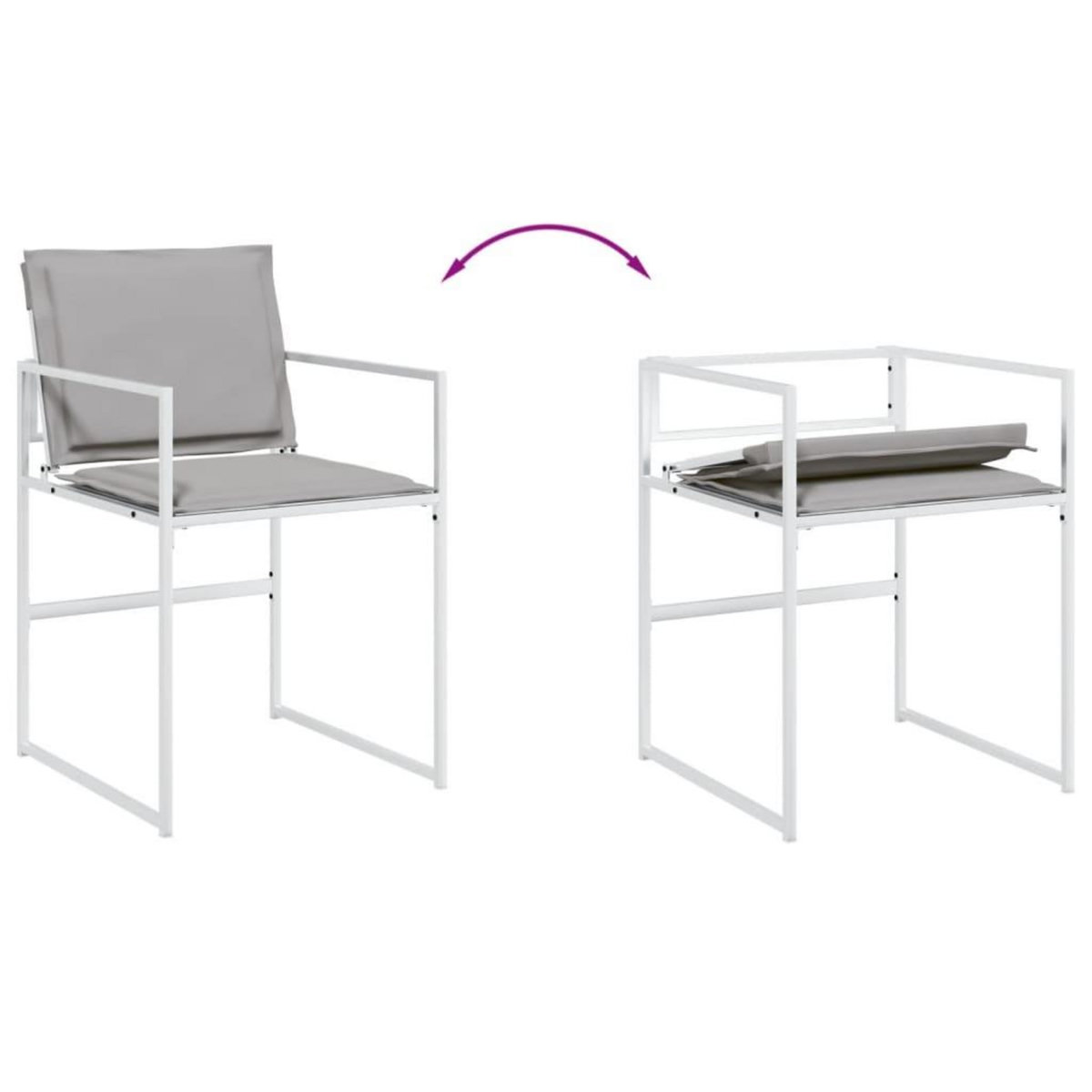 VIDAXL Ensemble a manger de jardin avec coussins 13pcs blanc textilene