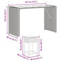 Voir la diapositive 6 : VIDAXL Ensemble de bar de jardin 9 pcs avec coussins gris poly rotin