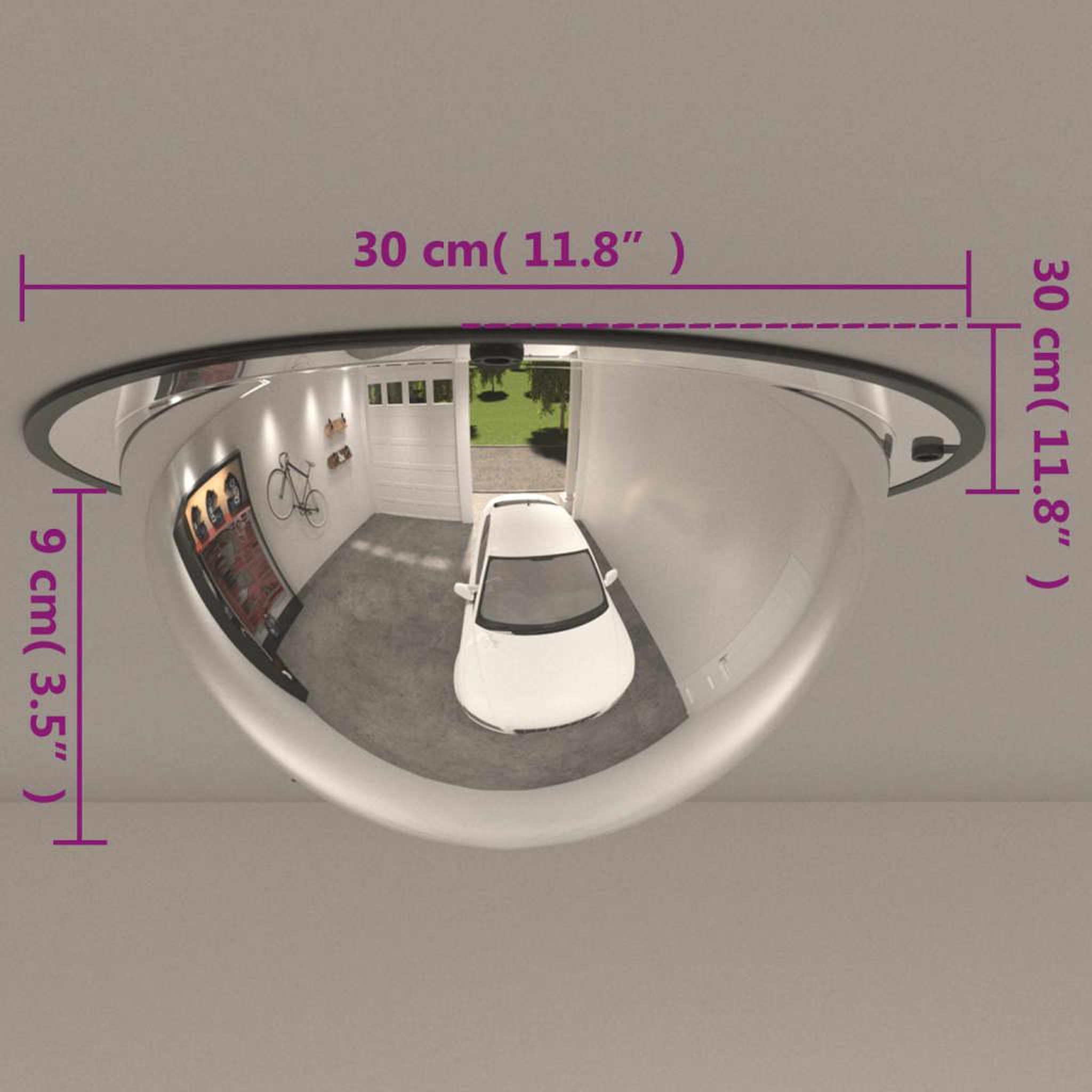 Voir la diapositive 6 : VIDAXL Miroir de circulation en dome integral Ø30 cm Acrylique