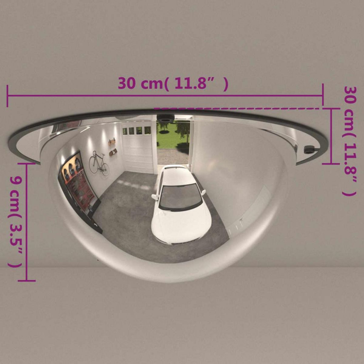 VIDAXL Miroir de circulation en dome integral Ø30 cm Acrylique