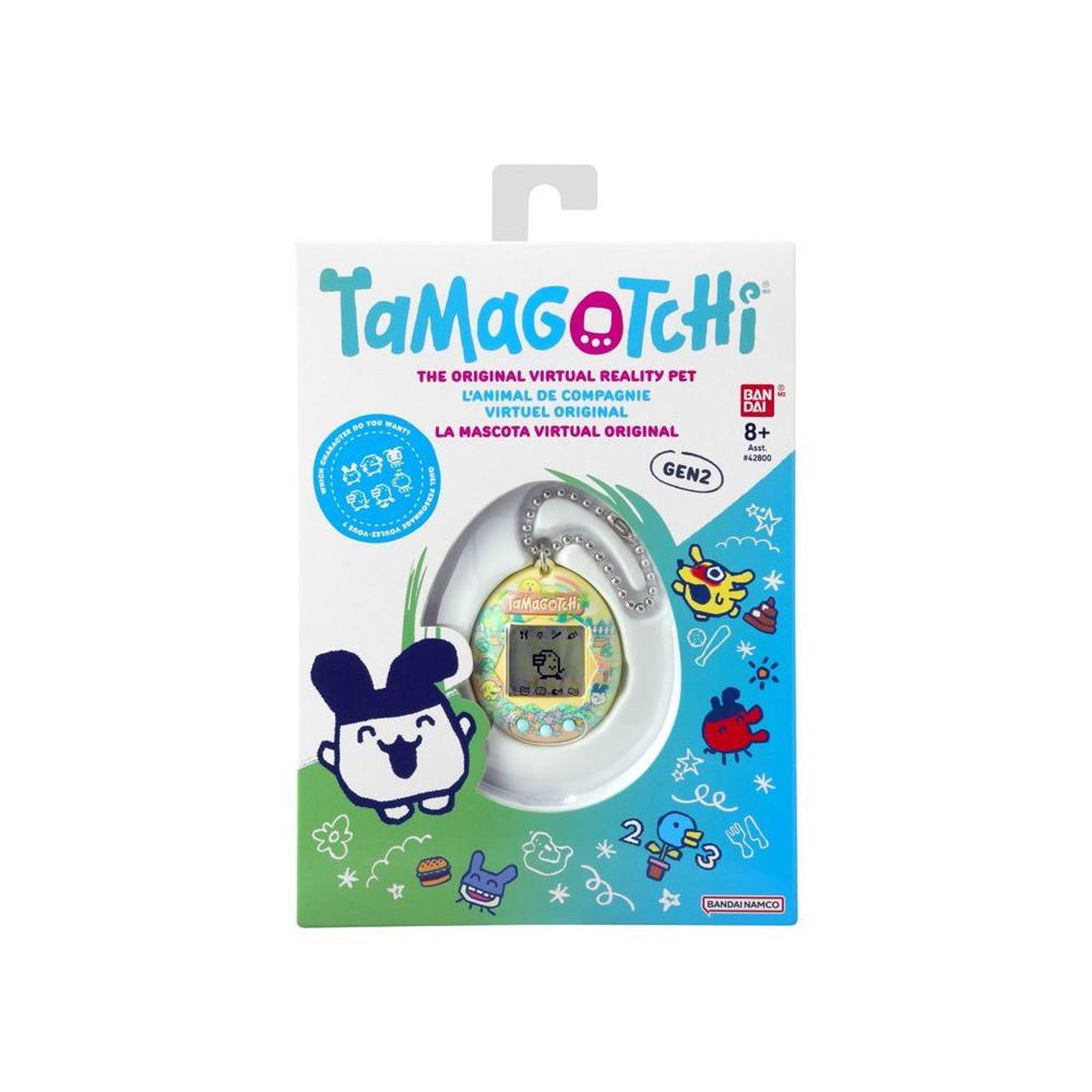 Voir la diapositive 4 : Jeu portable animal virtuel Tamagotchi Flower Garden Gen2, écran LCD rétroéclairé monochrome, jeu interactif et chaîne porte-clés