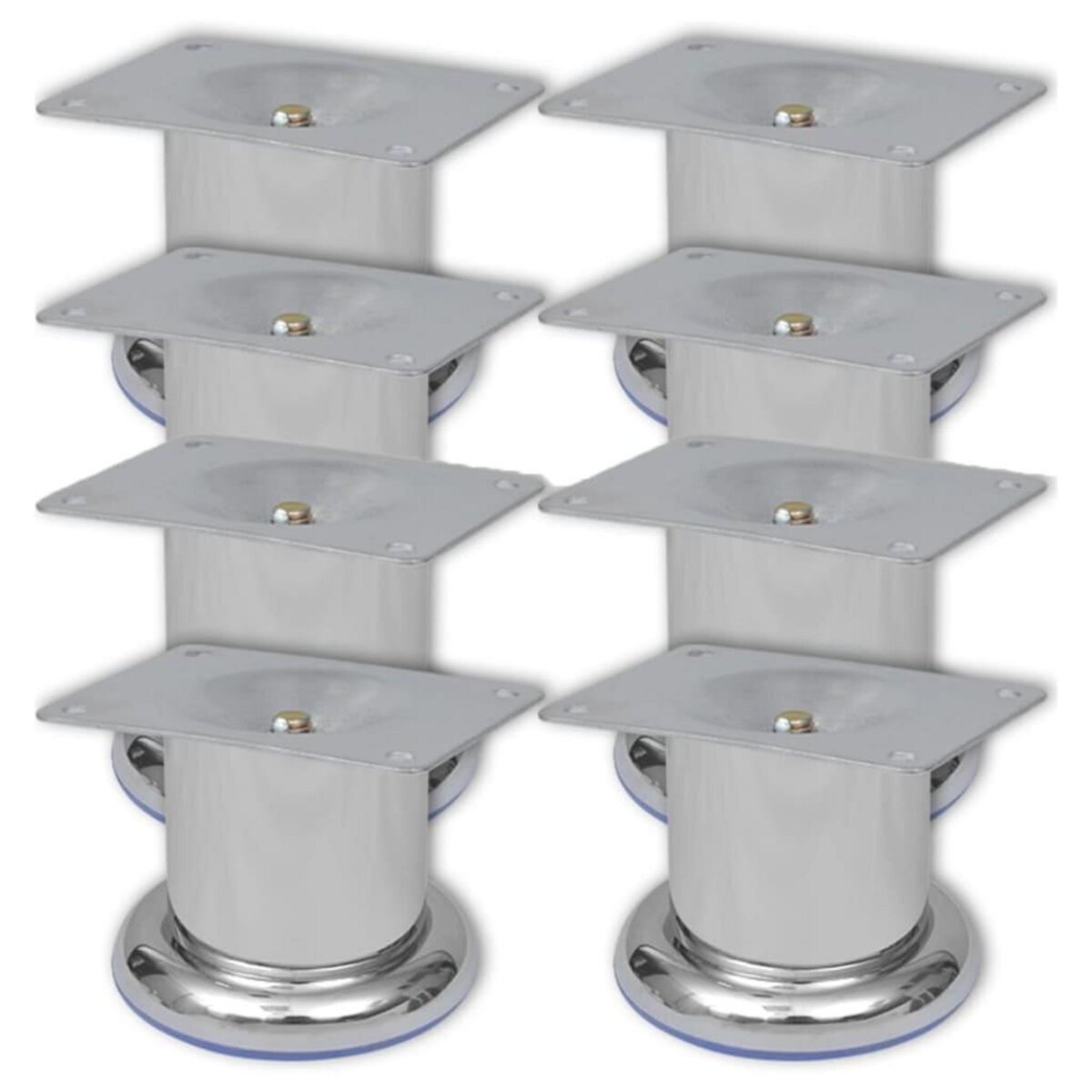 VIDAXL Pieds ronds de canape 8 pcs Chrome 60 mm