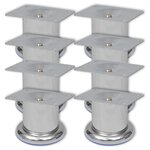 VIDAXL Pieds ronds de canape 8 pcs Chrome 60 mm