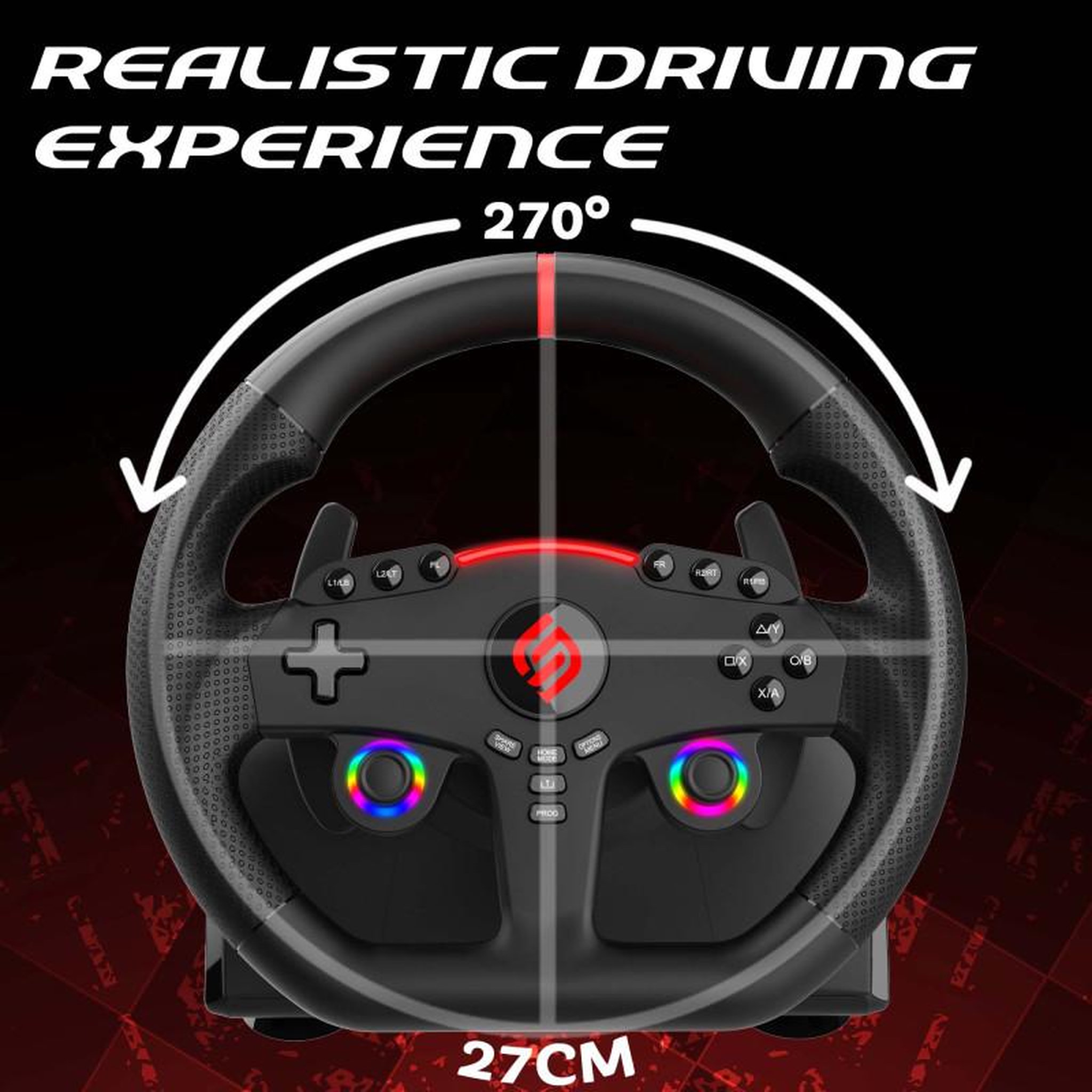 Voir la diapositive 3 : Subsonic Subsonic volant superdrive 270 gt - volant de course led double sticks, rotation 270 , avec pédales et palettes au volant. Pour switch 2 / switch, ps4, pc et xbox - noir