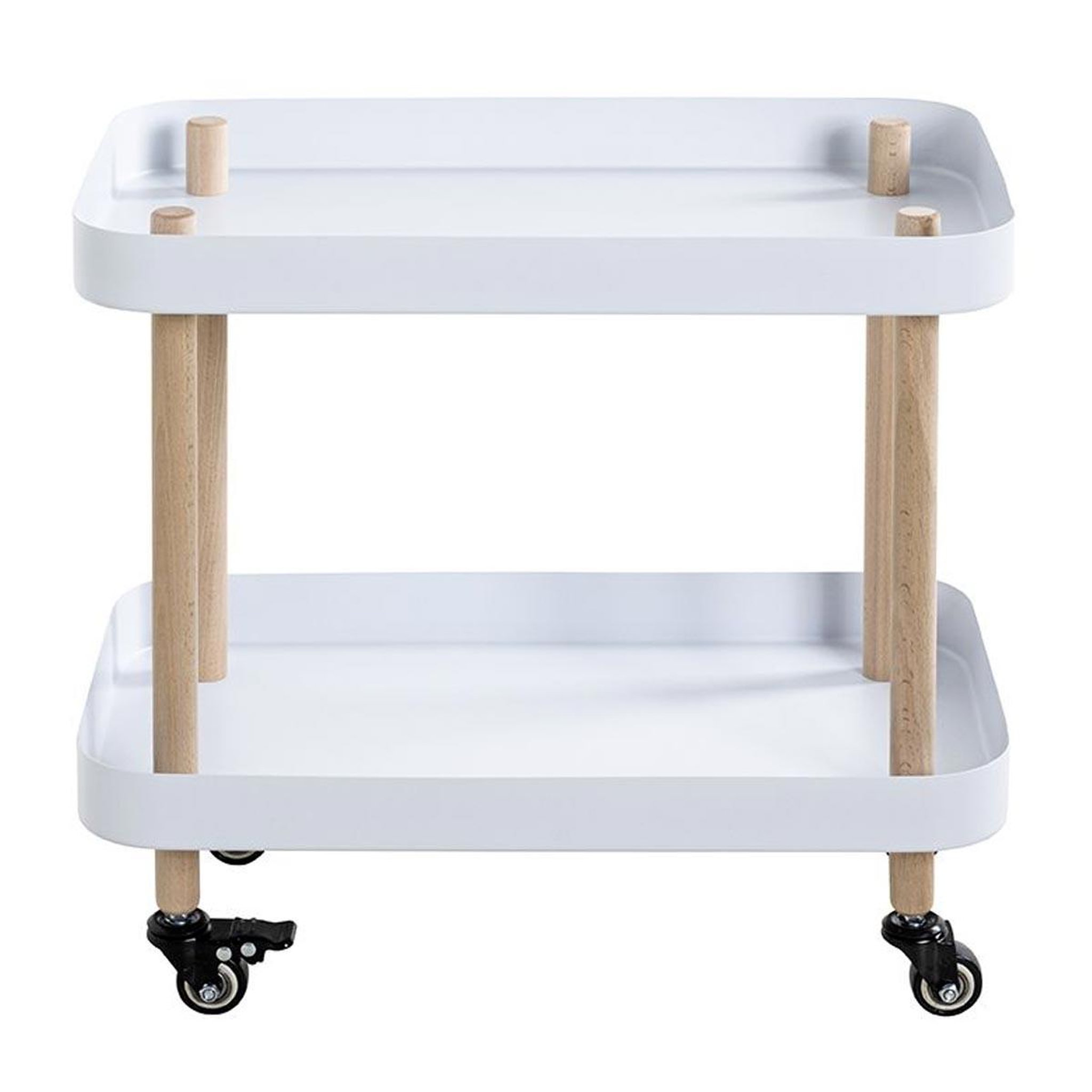 Voir la diapositive 2 : Paris Prix Desserte de cuisine 2 niveaux  yumi  47cm blanc