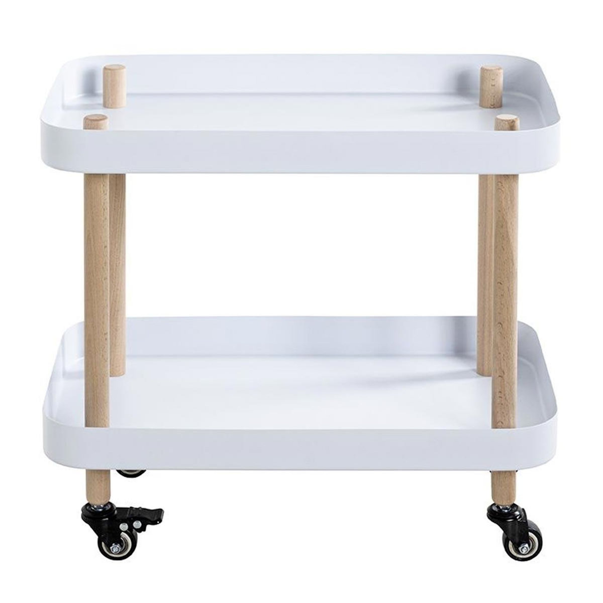 Paris Prix Desserte de Cuisine 2 Niveaux  Yumi  47cm Blanc