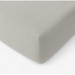 BATON ROUGE Drap housse 100% gaze de coton lavé gris glacier. Coloris disponibles : Gris