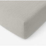 BATON ROUGE Drap housse 100% gaze de coton lavé gris glacier. Coloris disponibles : Gris