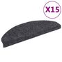 Voir la diapositive 2 : VIDAXL Tapis d'escalier Poinçon aiguillete 15pcs 65x21x4 cm Gris fonce
