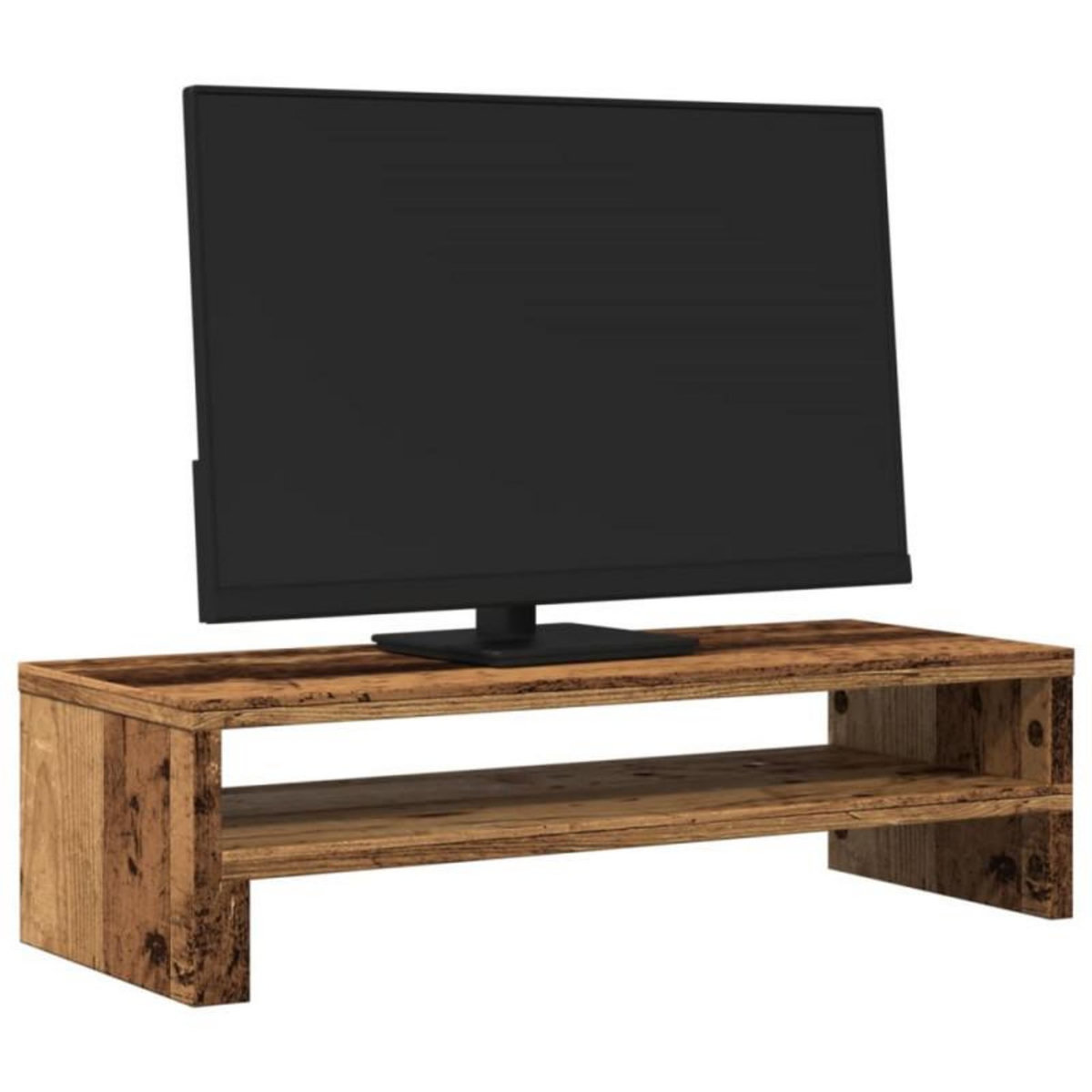 VIDAXL Support de moniteur vieux bois 54x22x15 cm bois d ingénierie