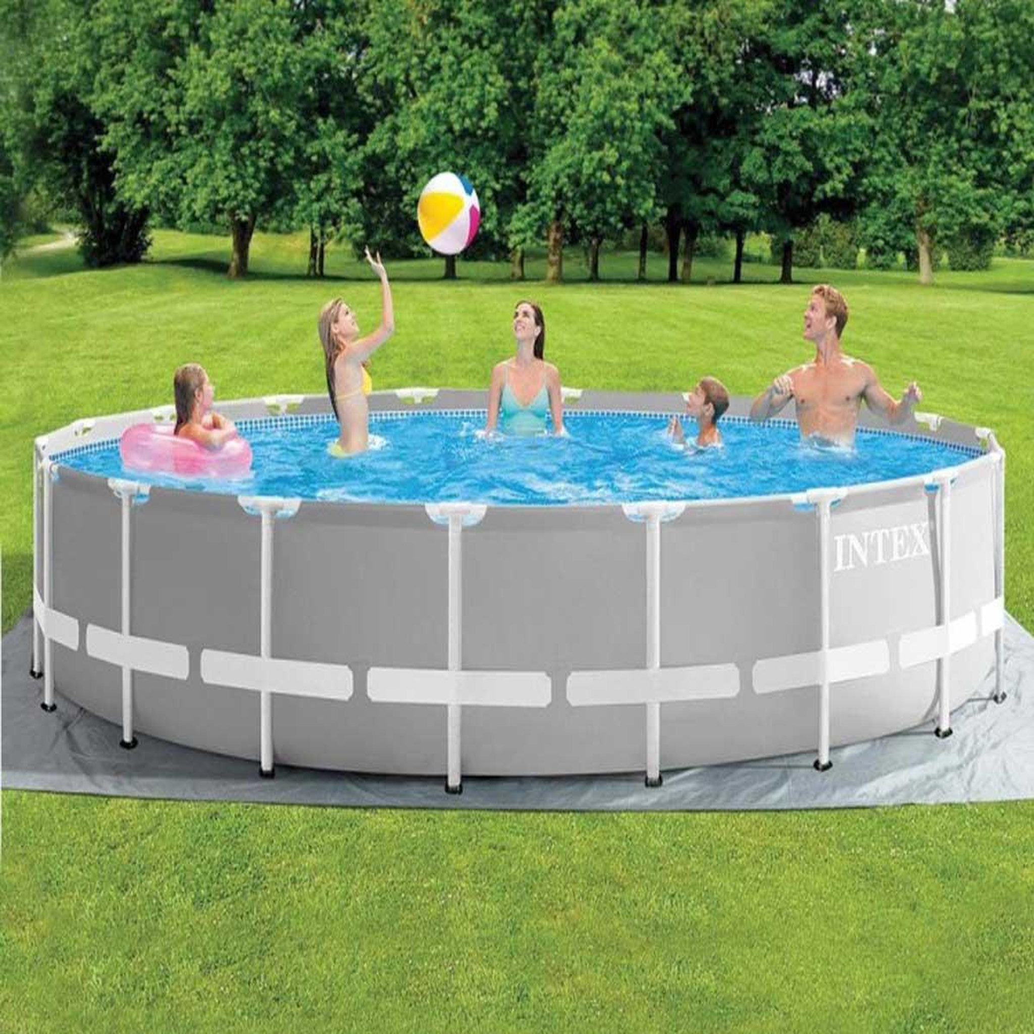 Voir la diapositive 3 : INTEX Piscine tubulaire Prism Frame ronde 5,49 x 1,22 m - Intex