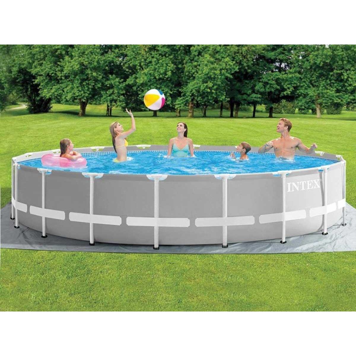 INTEX Piscine tubulaire Prism Frame ronde 5,49 x 1,22 m - Intex