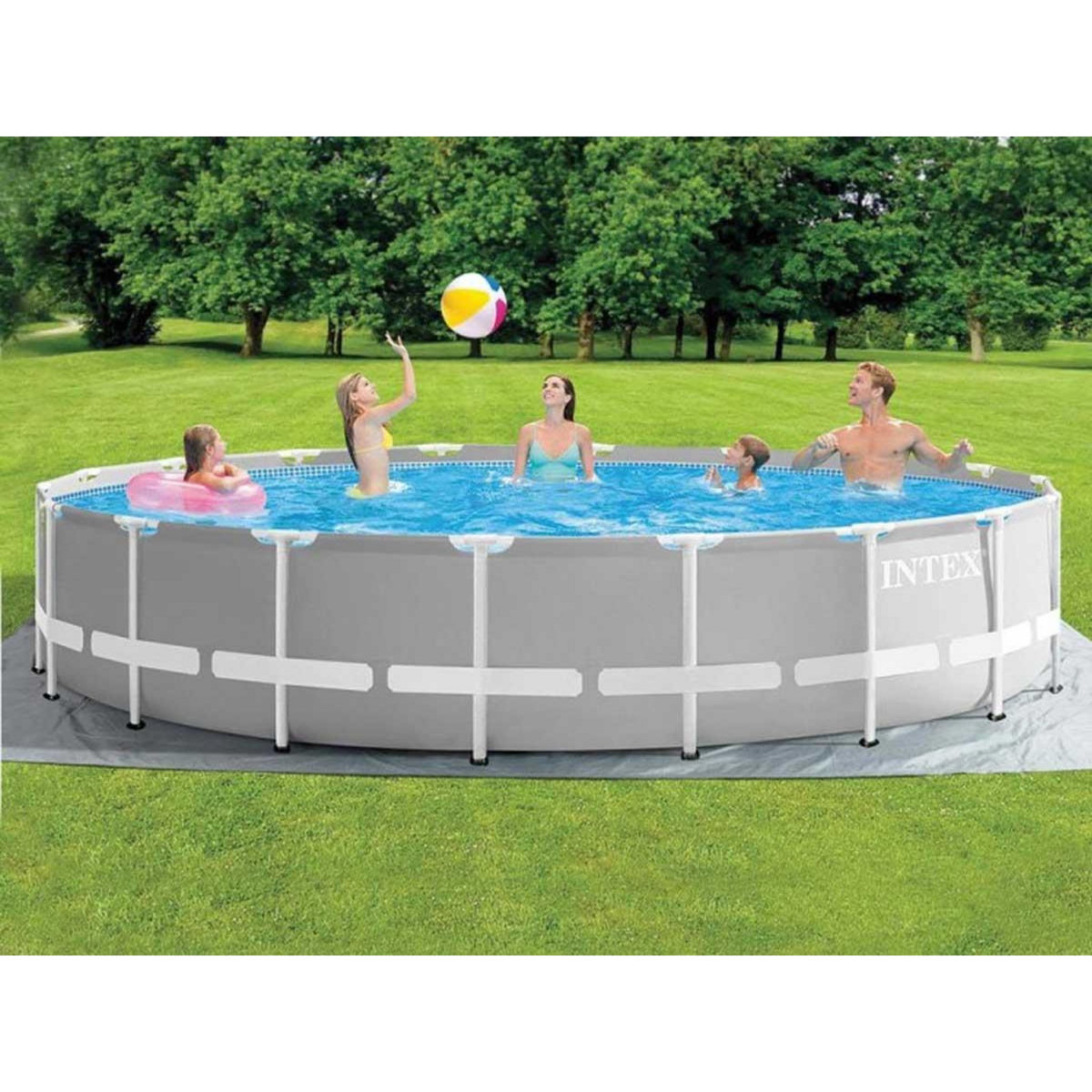 INTEX Piscine tubulaire Prism Frame ronde 5,49 x 1,22 m - Intex