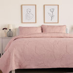 Les Ateliers du Linge Boutis brode 100%polyester filoa. Coloris disponibles : Rose, Gris, Beige