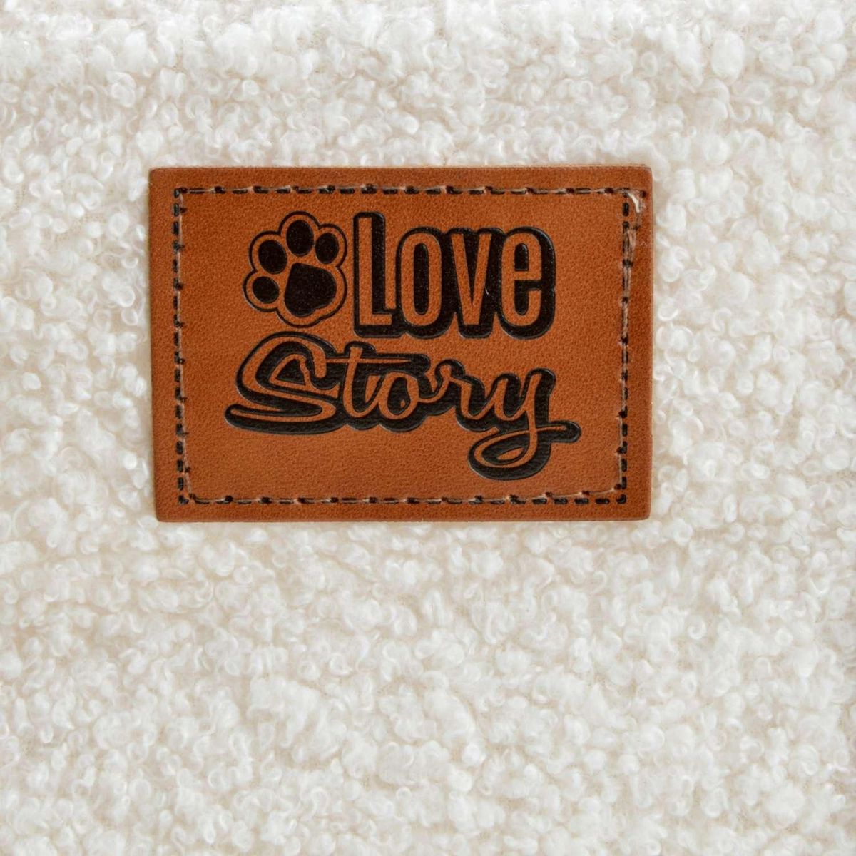 LOVE STORY Hamac à bascule pour chat Fluffy en laine bouclée - Ecru