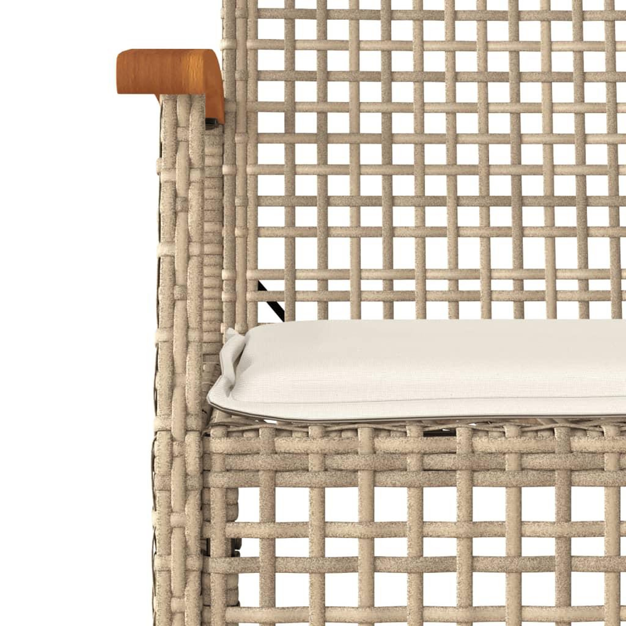 Voir la diapositive 3 : VIDAXL Ensemble a manger de jardin avec coussins 5pcs Beige poly rotin