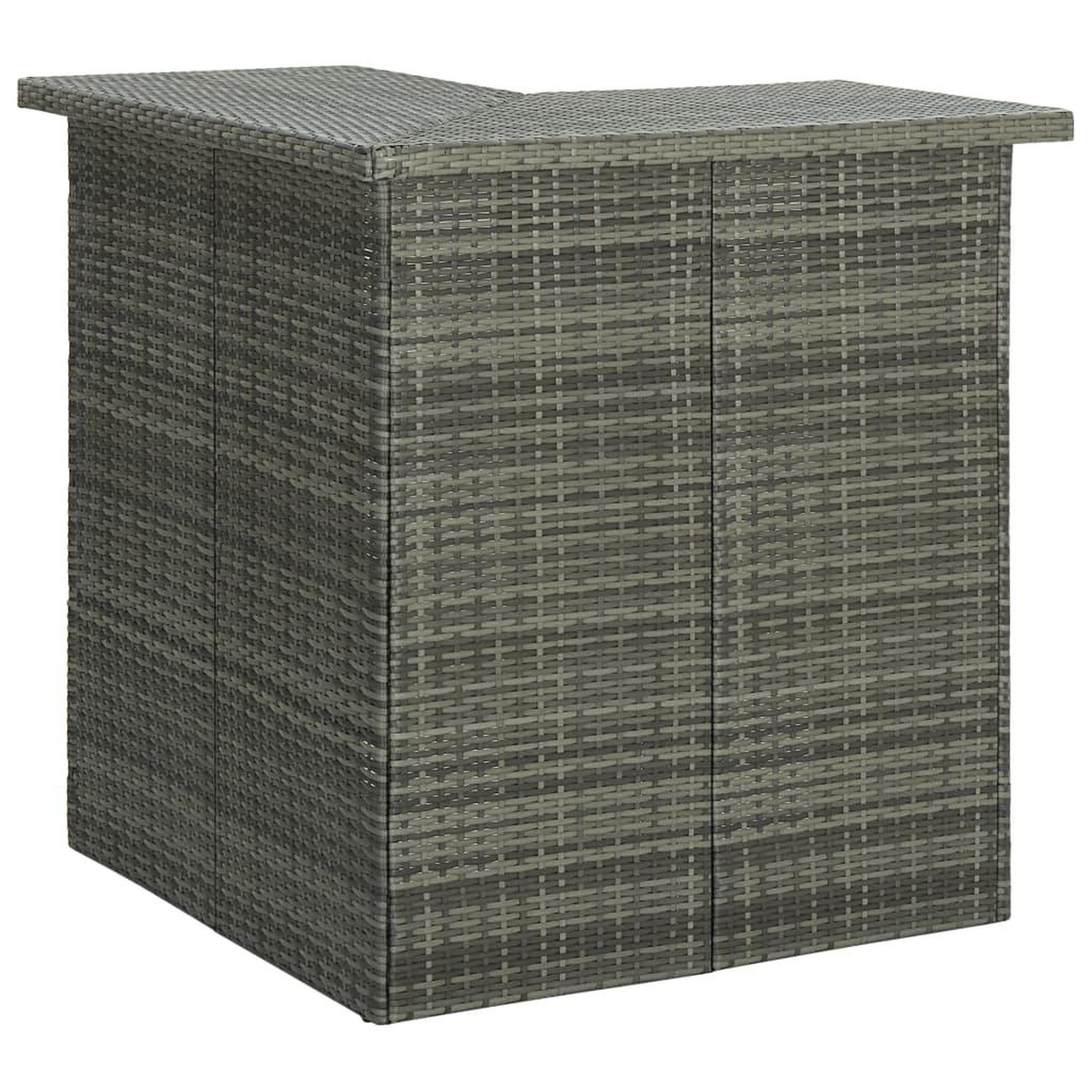 Voir la diapositive 2 : VIDAXL Ensemble de bar de jardin 8 pcs et coussins Resine tressee Gris