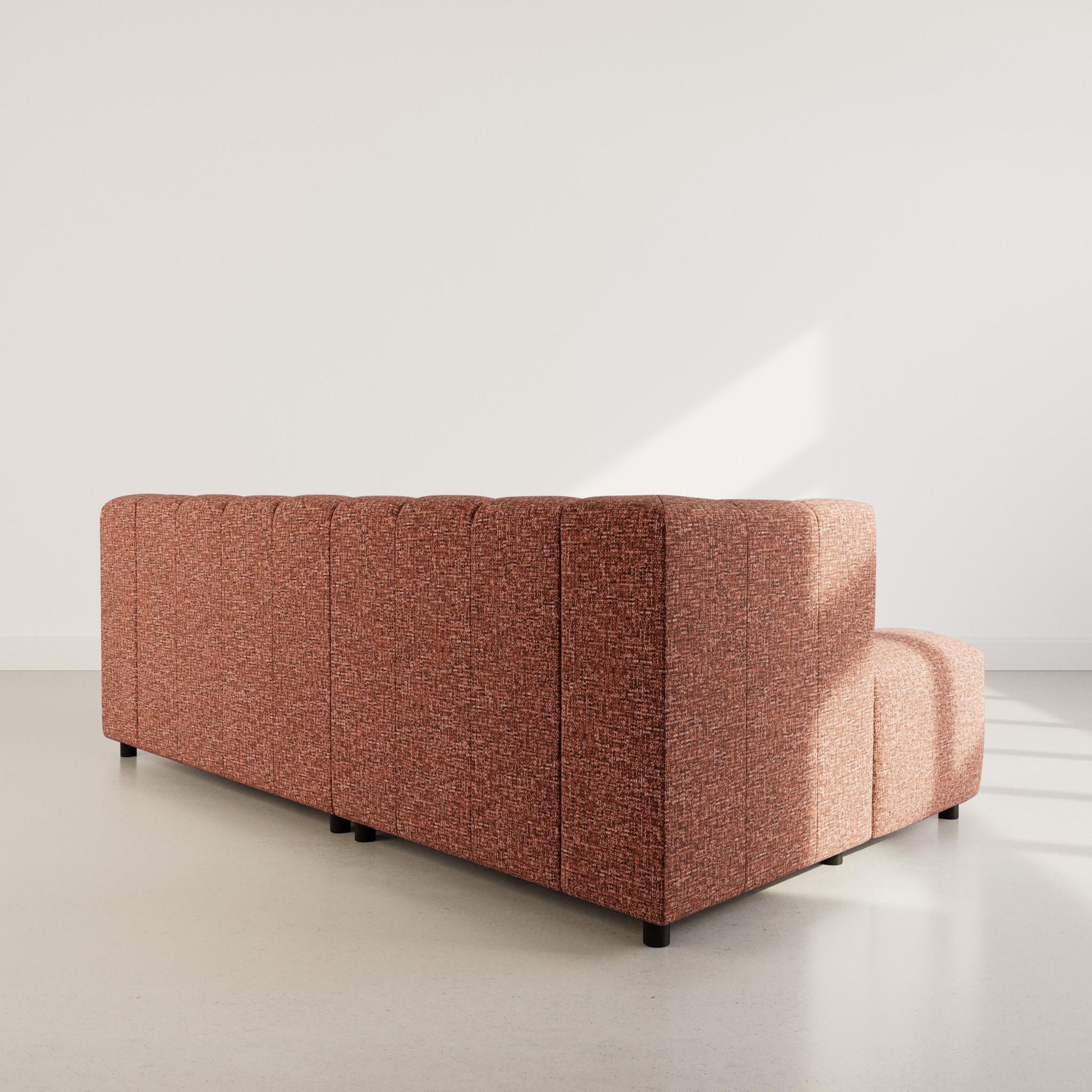 Voir la diapositive 5 : LISA DESIGN Curtis - canapé d'angle gauche 4 places avec accoudoir en tissu texturé