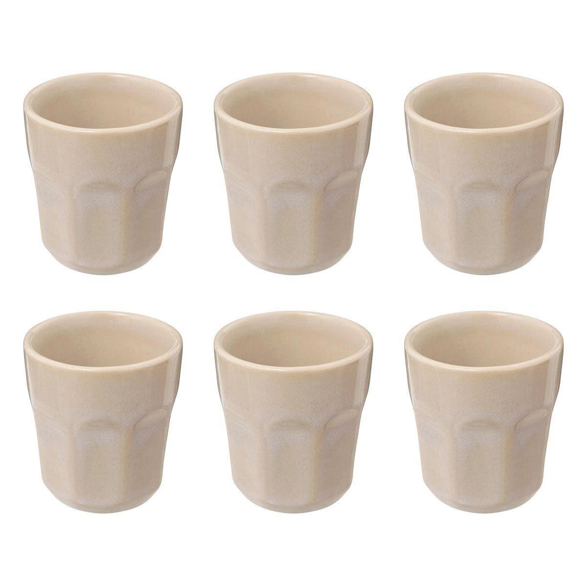 Voir la diapositive 1 : SECRET DE GOURMET Lot de 6 tasses à café  roma  8cl beige