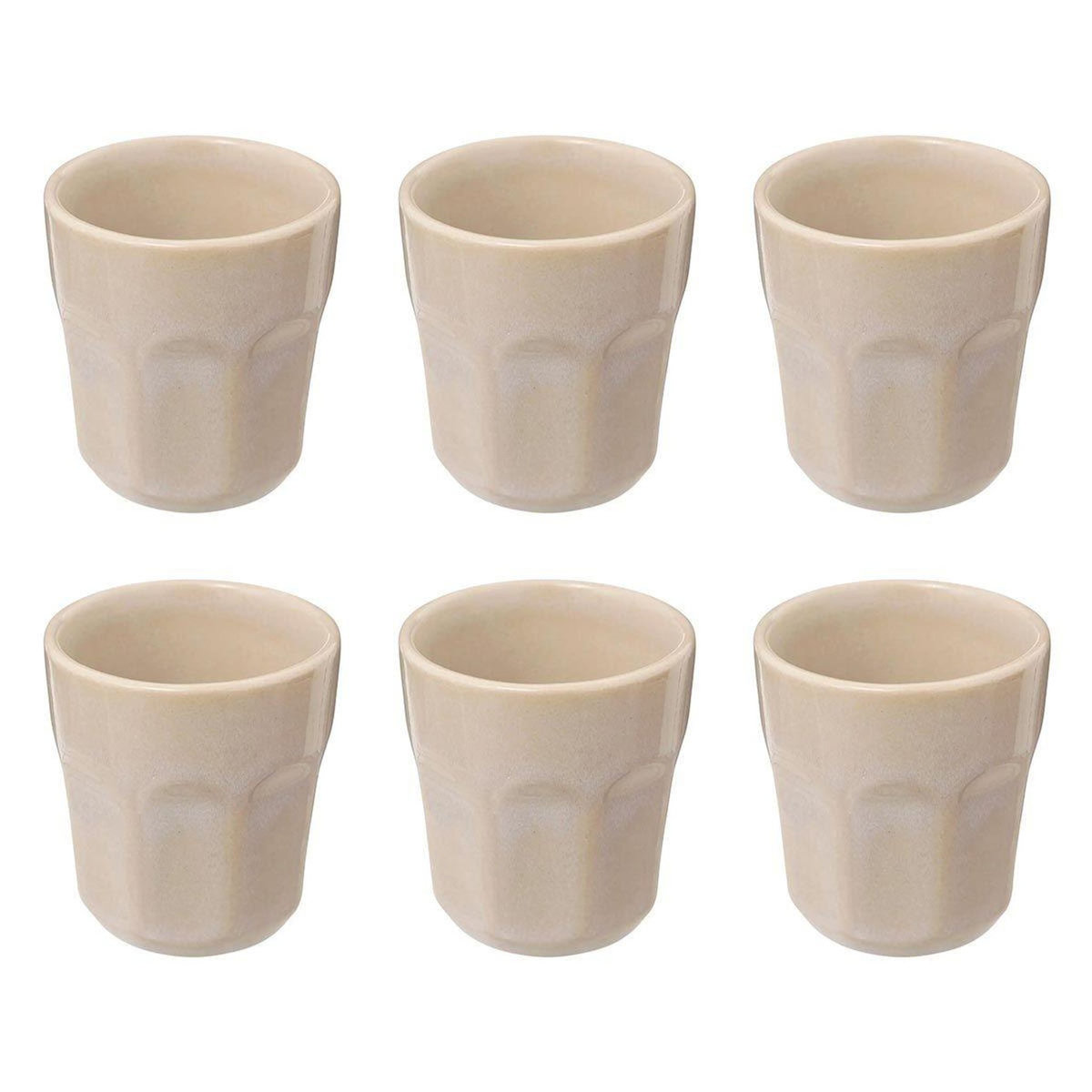 SECRET DE GOURMET Lot de 6 Tasses à Café  Roma  8cl Beige