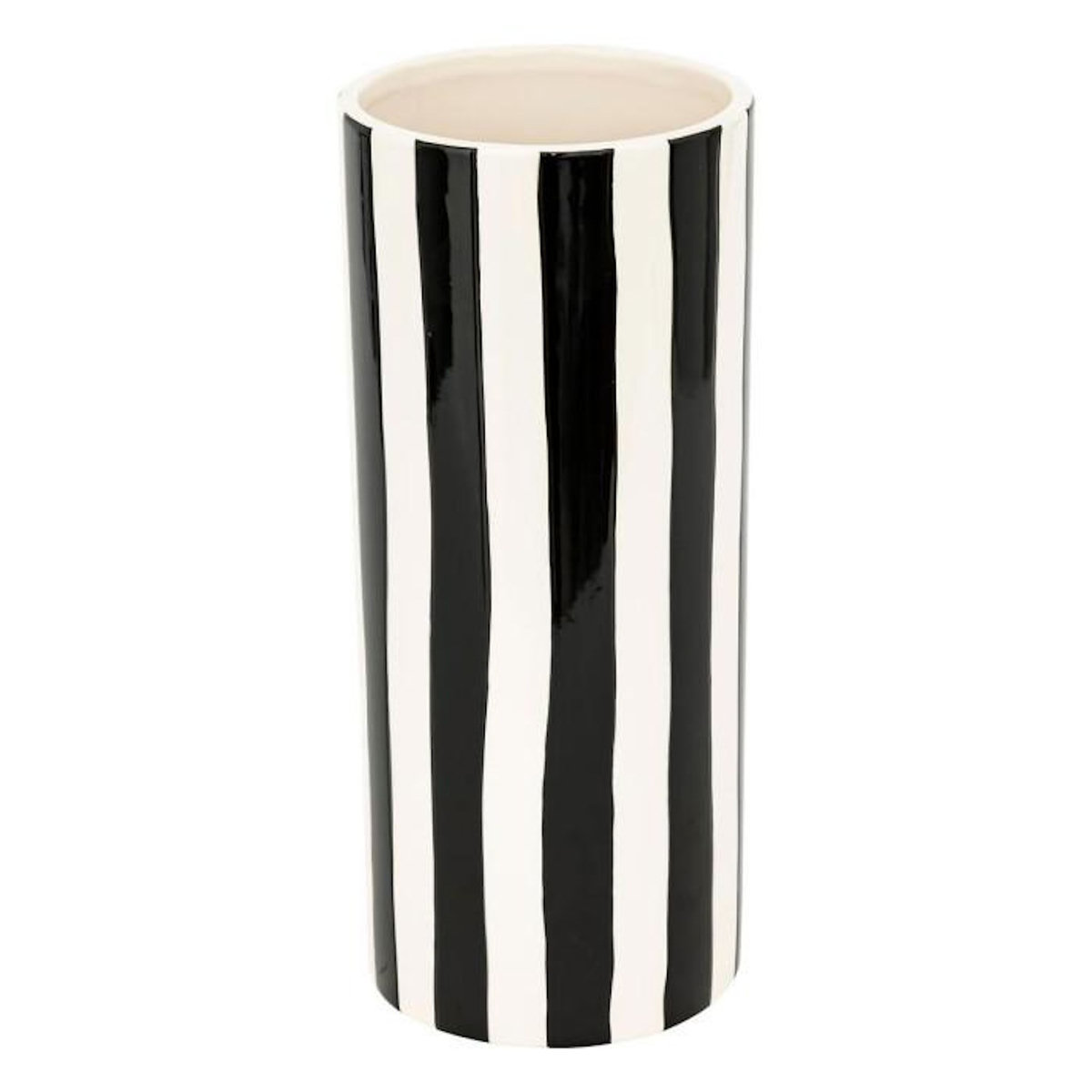 ATMOSPHERA Vase Rayé en Dolomite  Edric  30cm Noir