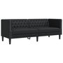 Voir la diapositive 2 : VIDAXL Canape a 3 places Chesterfield noir similicuir