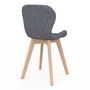 Voir la diapositive 3 : ID MARKET Lot de 4 chaises ROBINE en tissu mix color bleu, gris, beige et noir
