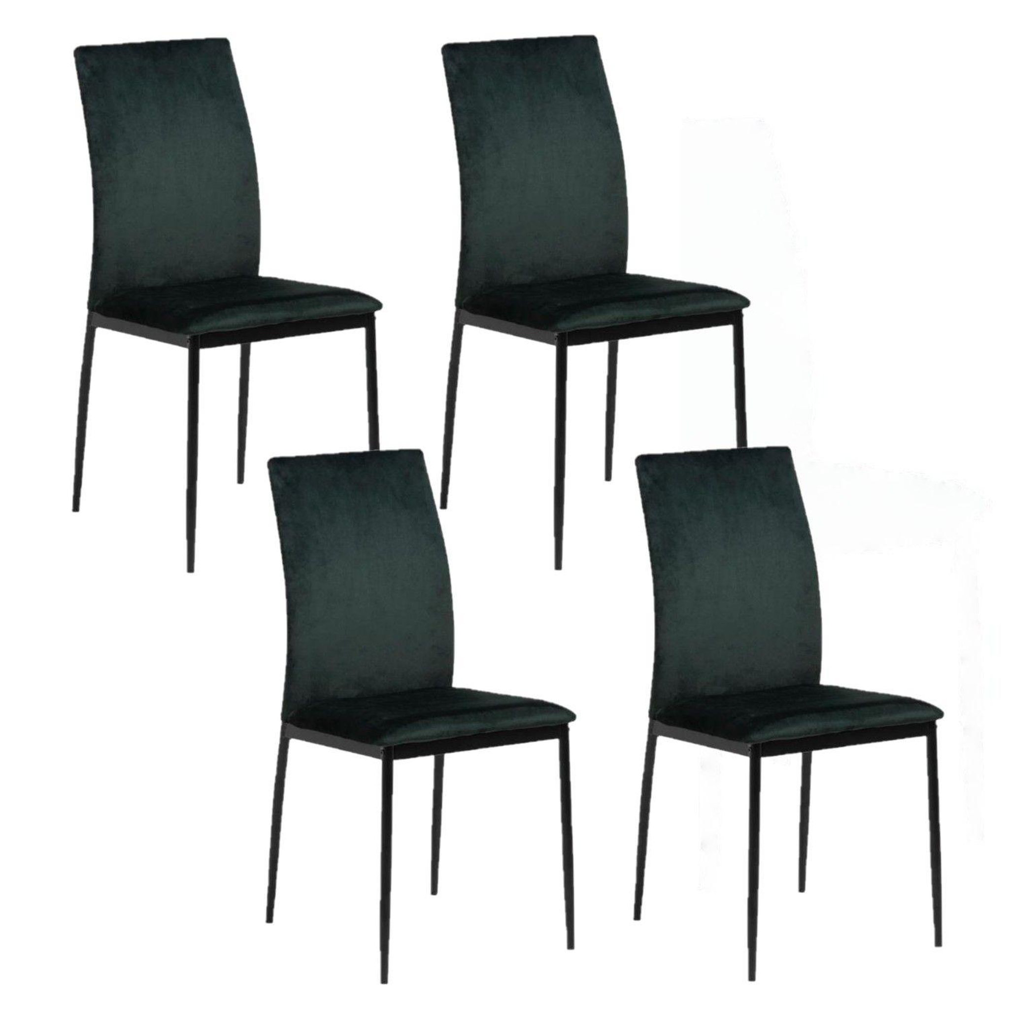 Voir la diapositive 1 : TOILINUX Lot de 4 chaises de salle à manger midena