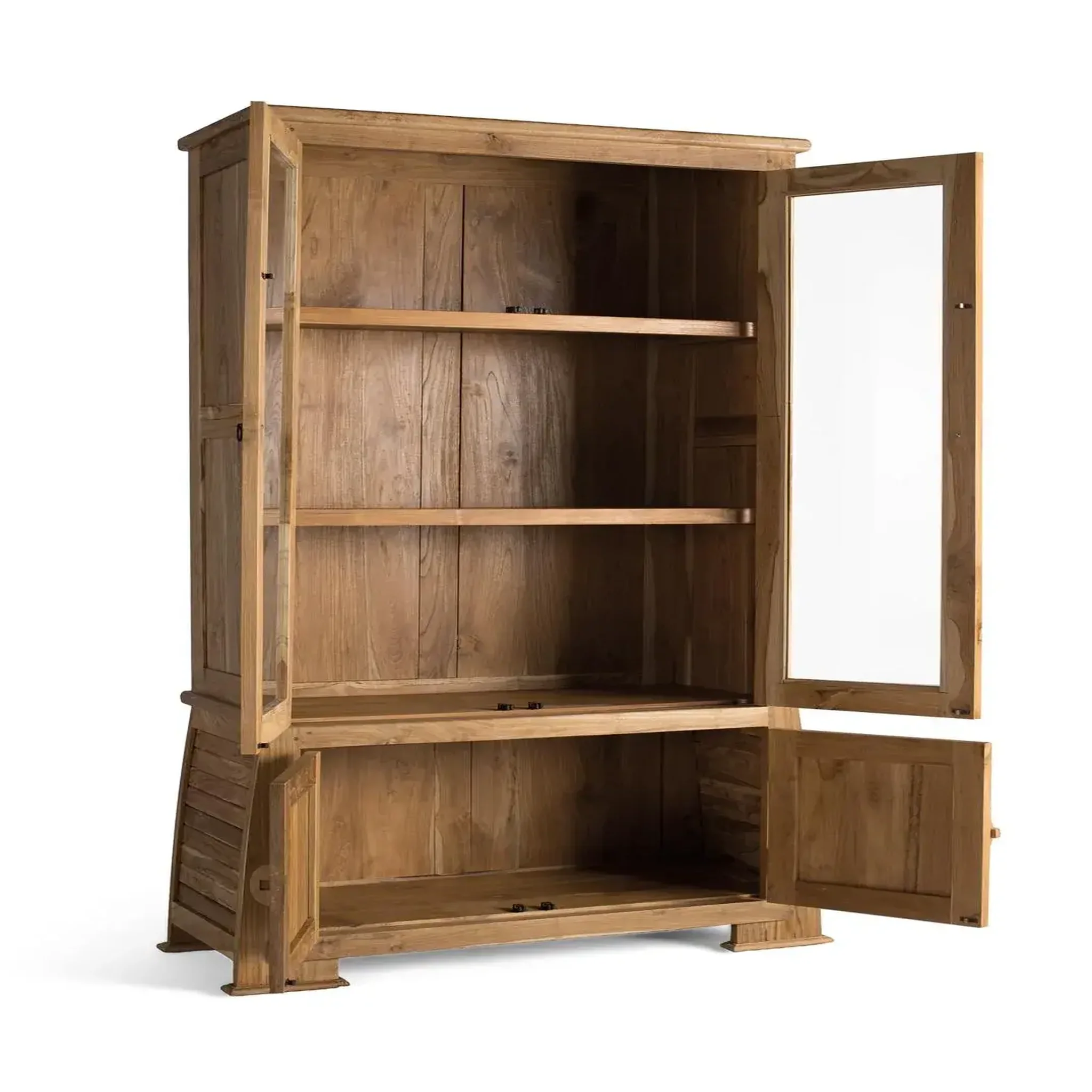Voir la diapositive 4 : GINER Y COLOMER SL Vitrine en bois de teck 109 cm style colonial oriental