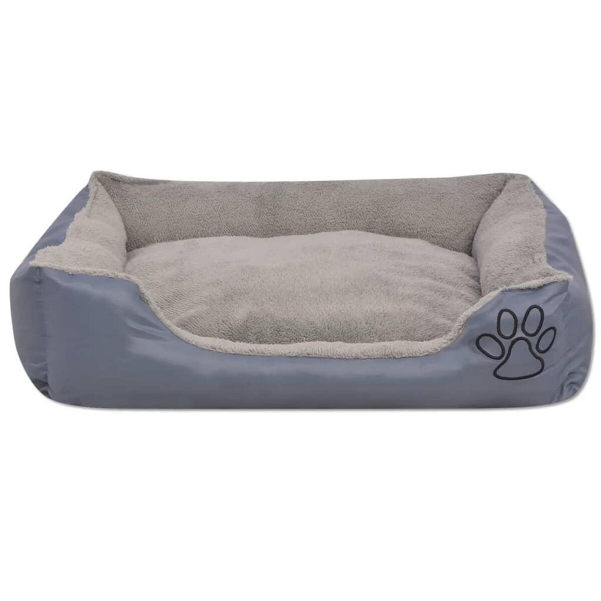 VIDAXL Lit pour chiens avec coussin rembourre Taille S Gris