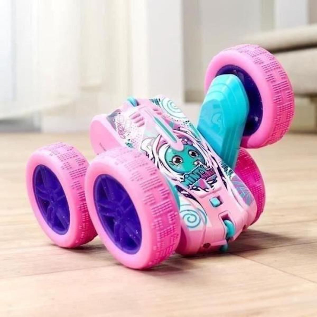 Dickie Toys Dickie - Véhicule Radiocommandé 16 cm - Flippy Berry Shaker - Rotation 360° - Rose - Piles Incluses - Des 6 ans