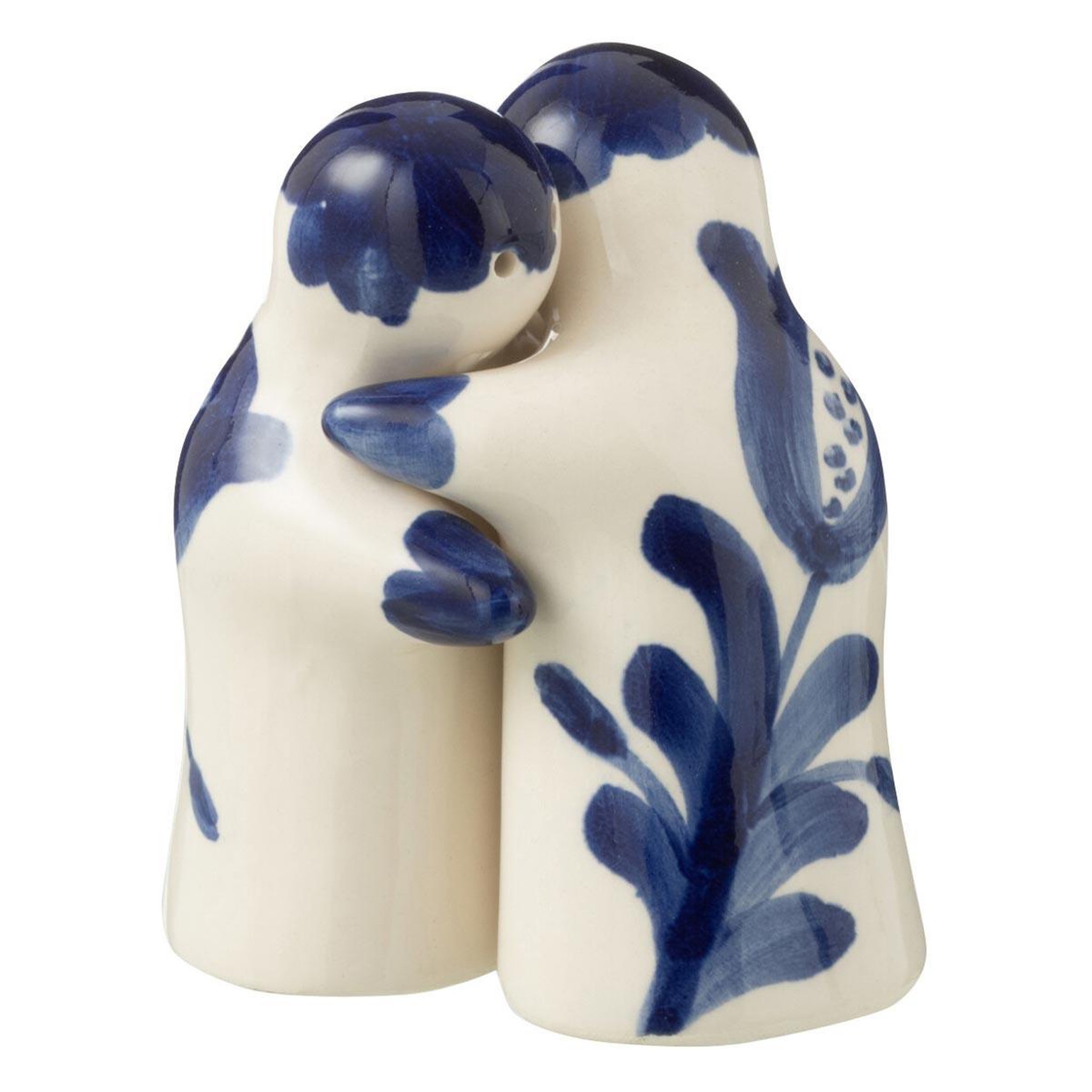 J-LINE Salière & poivrière en céramique  granada  8cm bleu cobalt