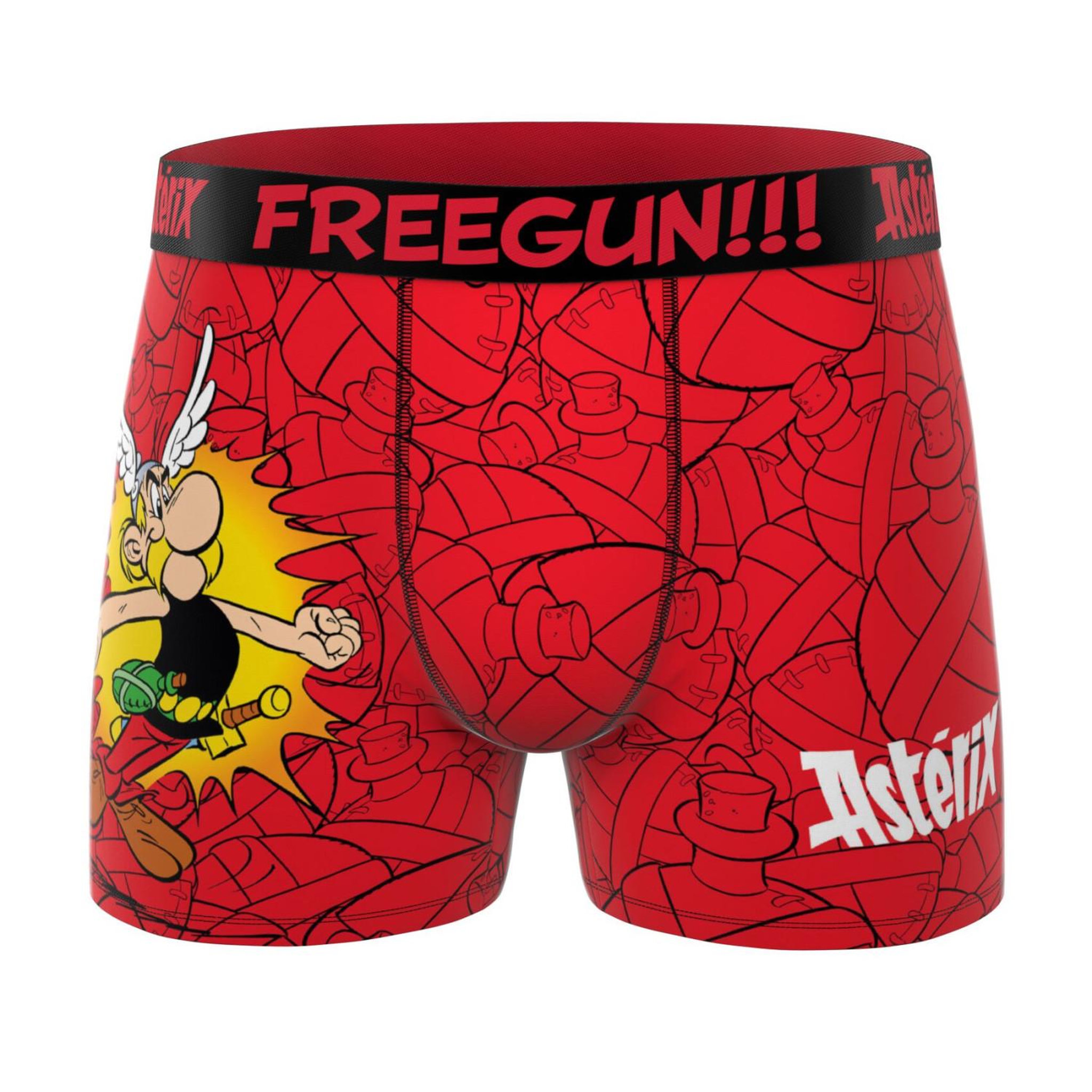 Voir la diapositive 4 : FREEGUN Lot de 4 boxers junior asterix