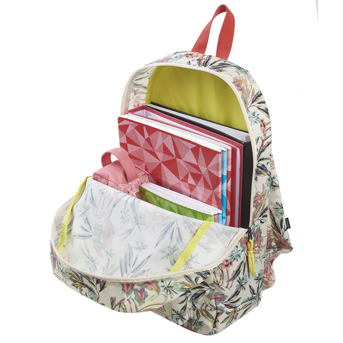 ONEILL Sac à dos 1 compartiment blanc motif feuilles multicolores