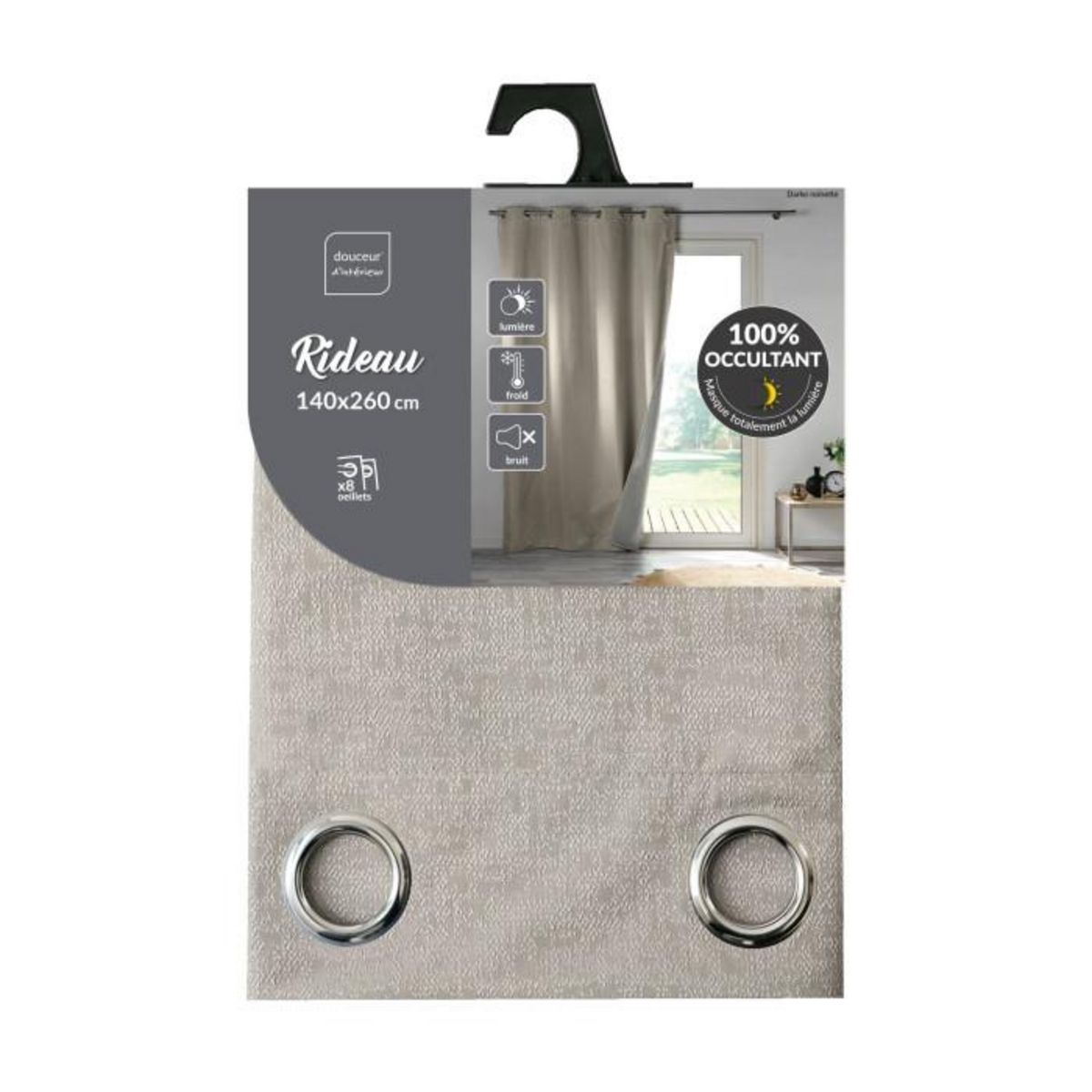 Paris Prix Rideau Occultant  Darko  140x260cm Noisette