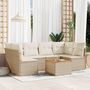 Voir la diapositive 1 : VIDAXL Salon de jardin avec coussins 7 pcs beige resine tressee