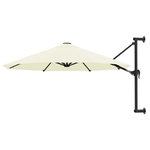 VIDAXL Parasol mural avec mat metallique 300 cm Sable