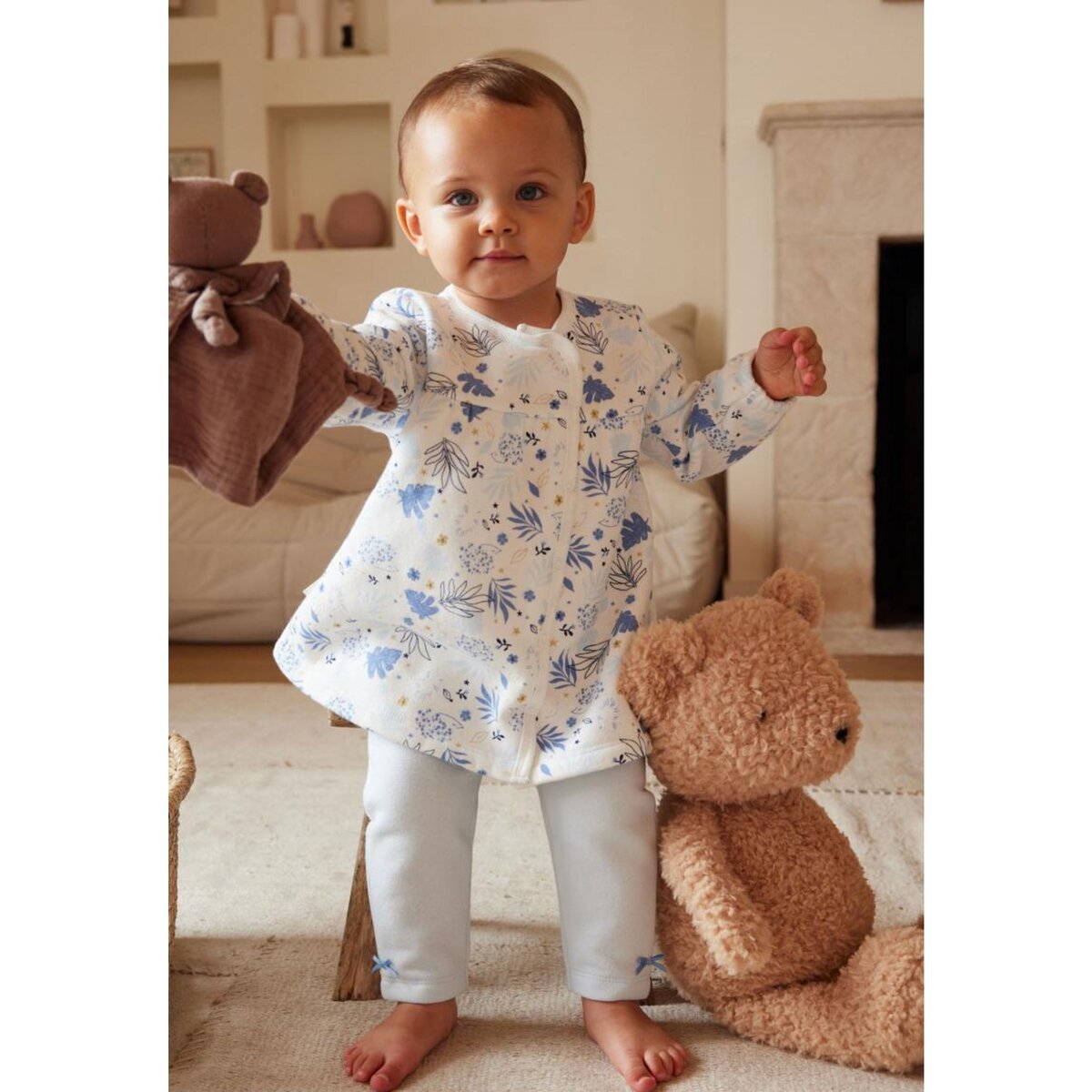 Ensemble robe et legging en molleton bébé fille Luna