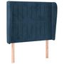 Voir la diapositive 2 : VIDAXL Tete de lit avec oreilles Bleu fonce 103x23x118/128 cm Velours