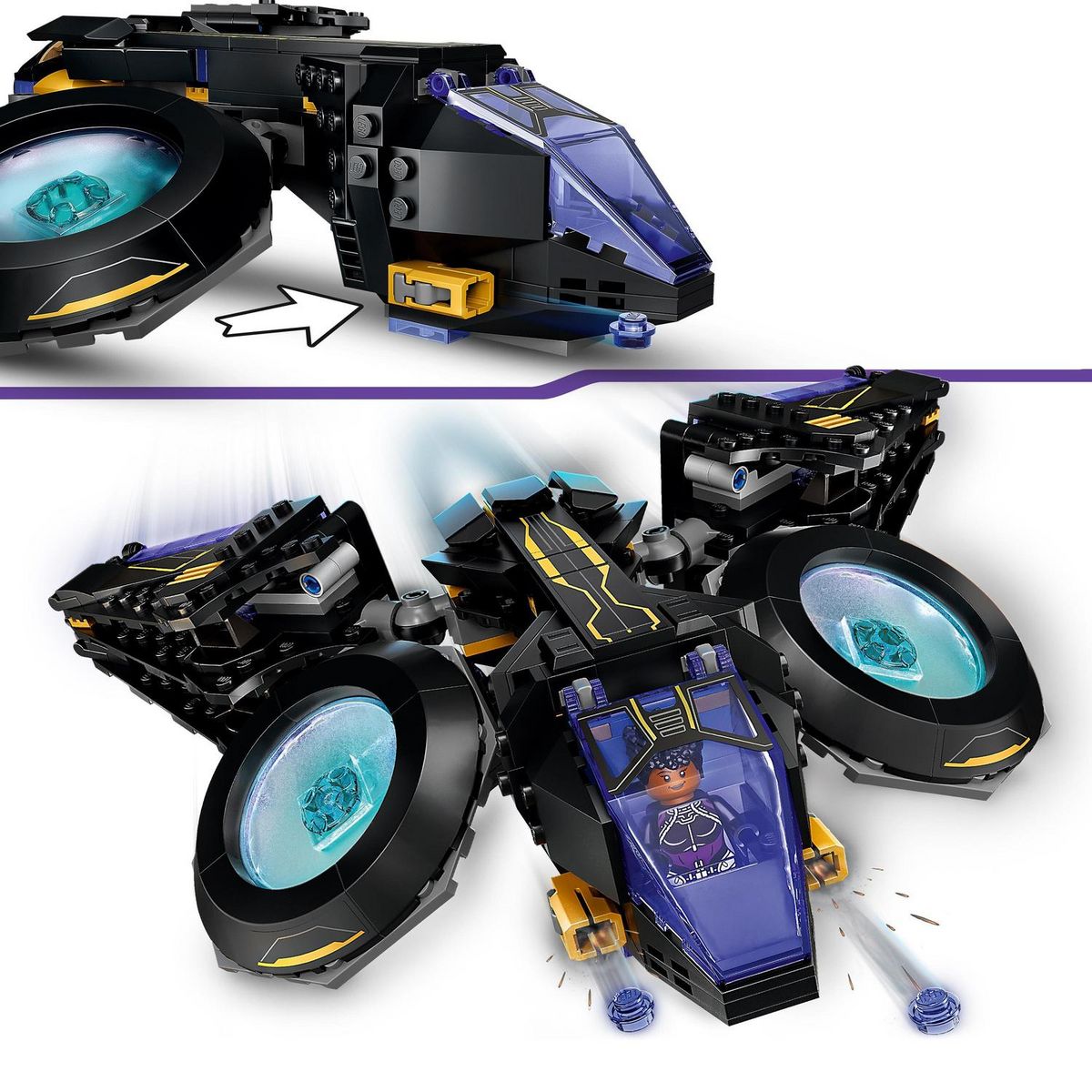 LEGO Super Heroes 76211 Le Sunbird de Shuri Black Panther,  Wakanda Forever Figurine, Avengers, Super-Héros, Cadeau Enfants 8 Ans
