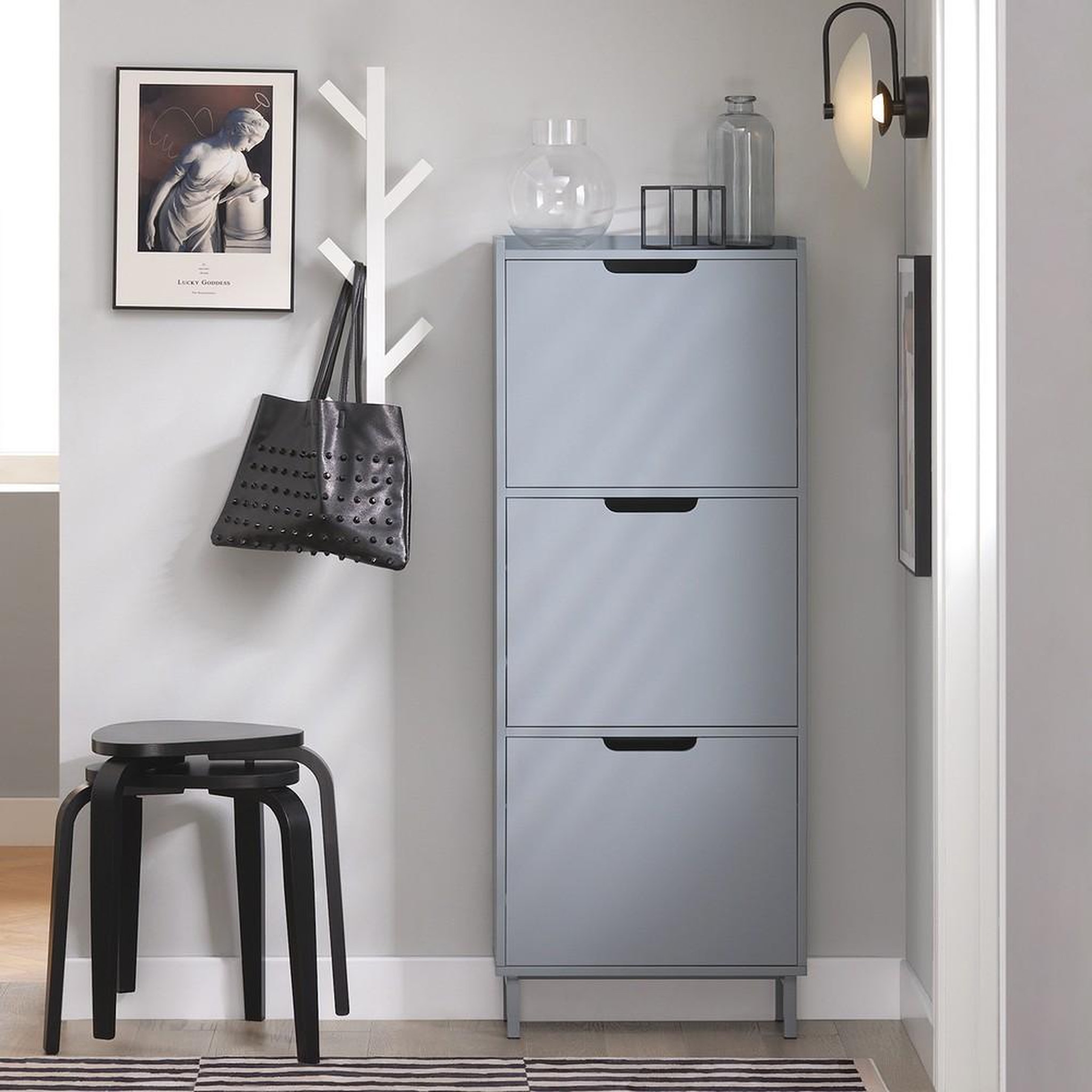 Voir la diapositive 2 : SOBUY SoBuy - Meuble À Chaussures 3 portes - Minimaliste - FSR151-H