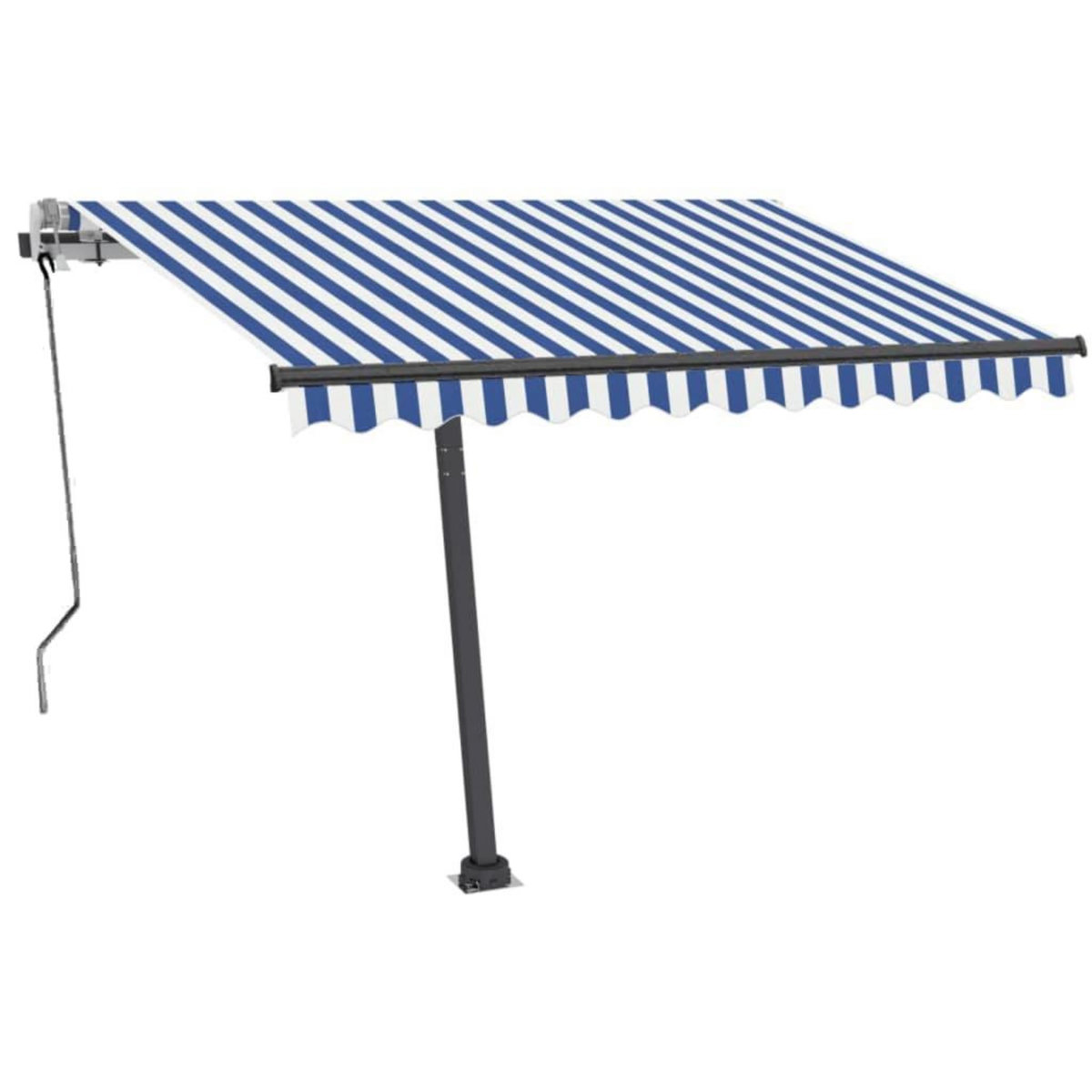 VIDAXL Auvent manuel retractable sur pied 350x250 cm Bleu/blanc